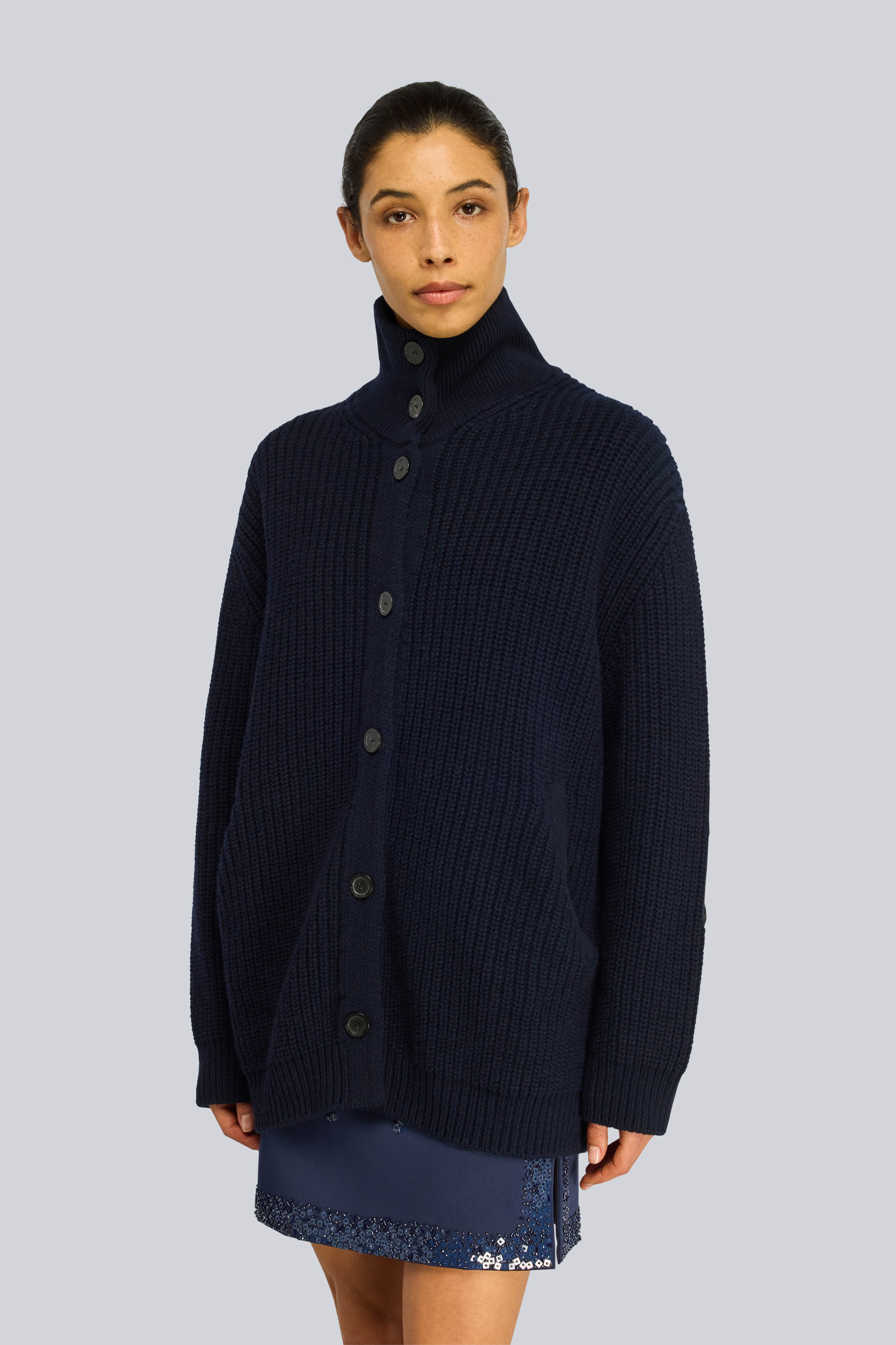 Semicouture Bessie bomber blu notte over punto pannocchia