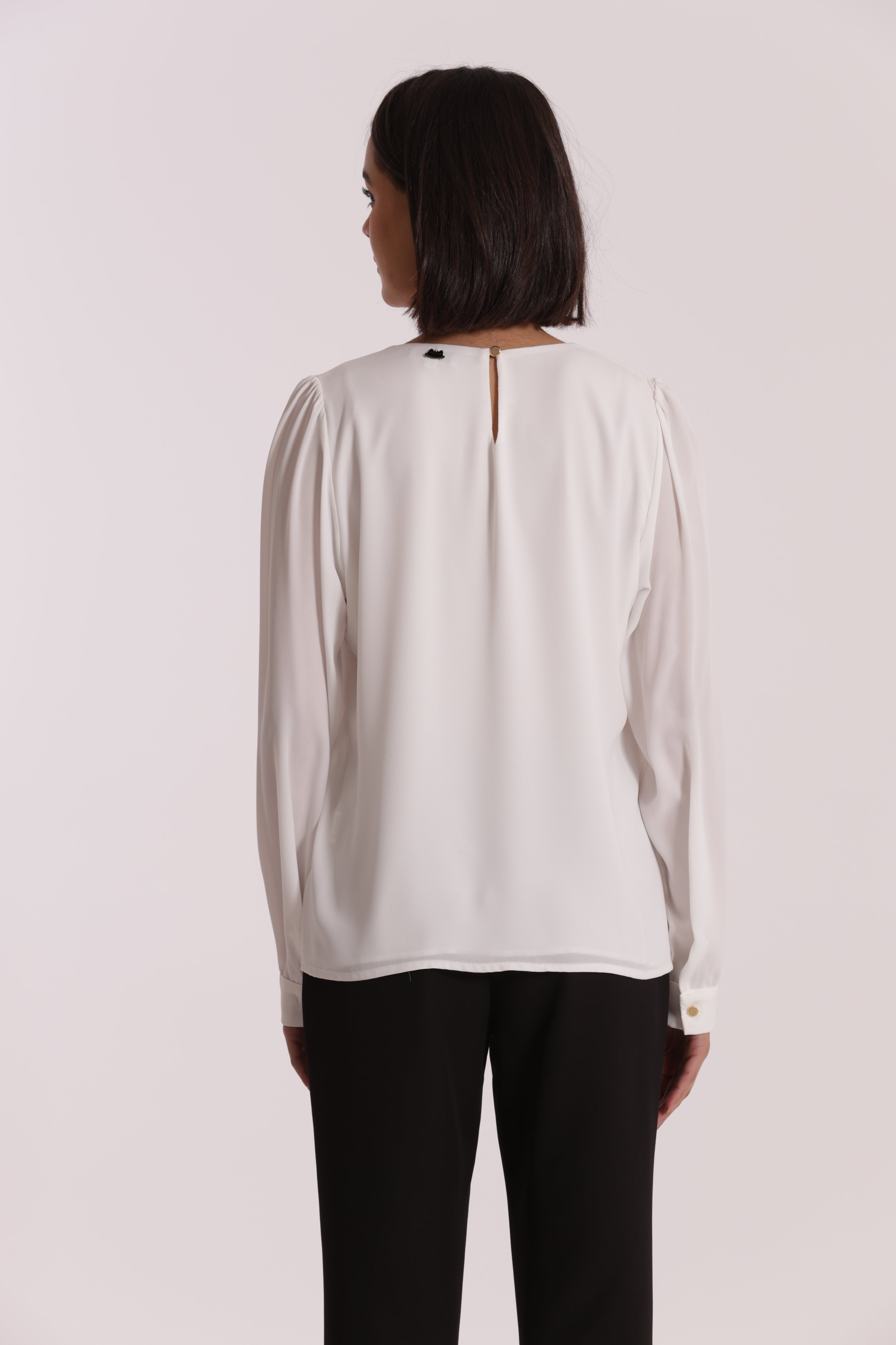 Mimi Mua Blusa con Pieghe camicia nera poliestere
