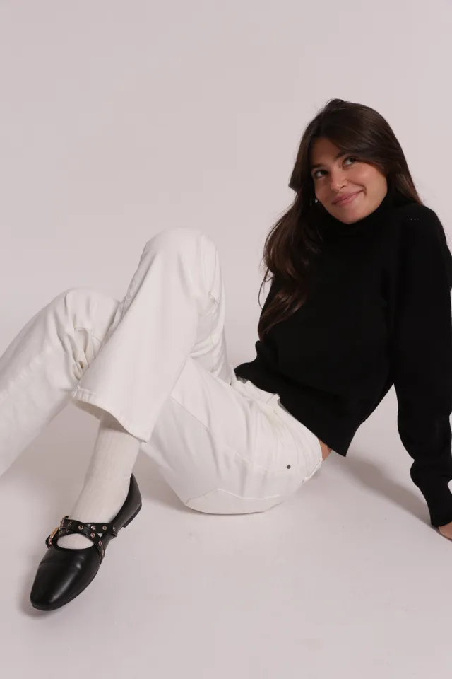 Mimi Mua Jeans Sigaretta Colorato Panna