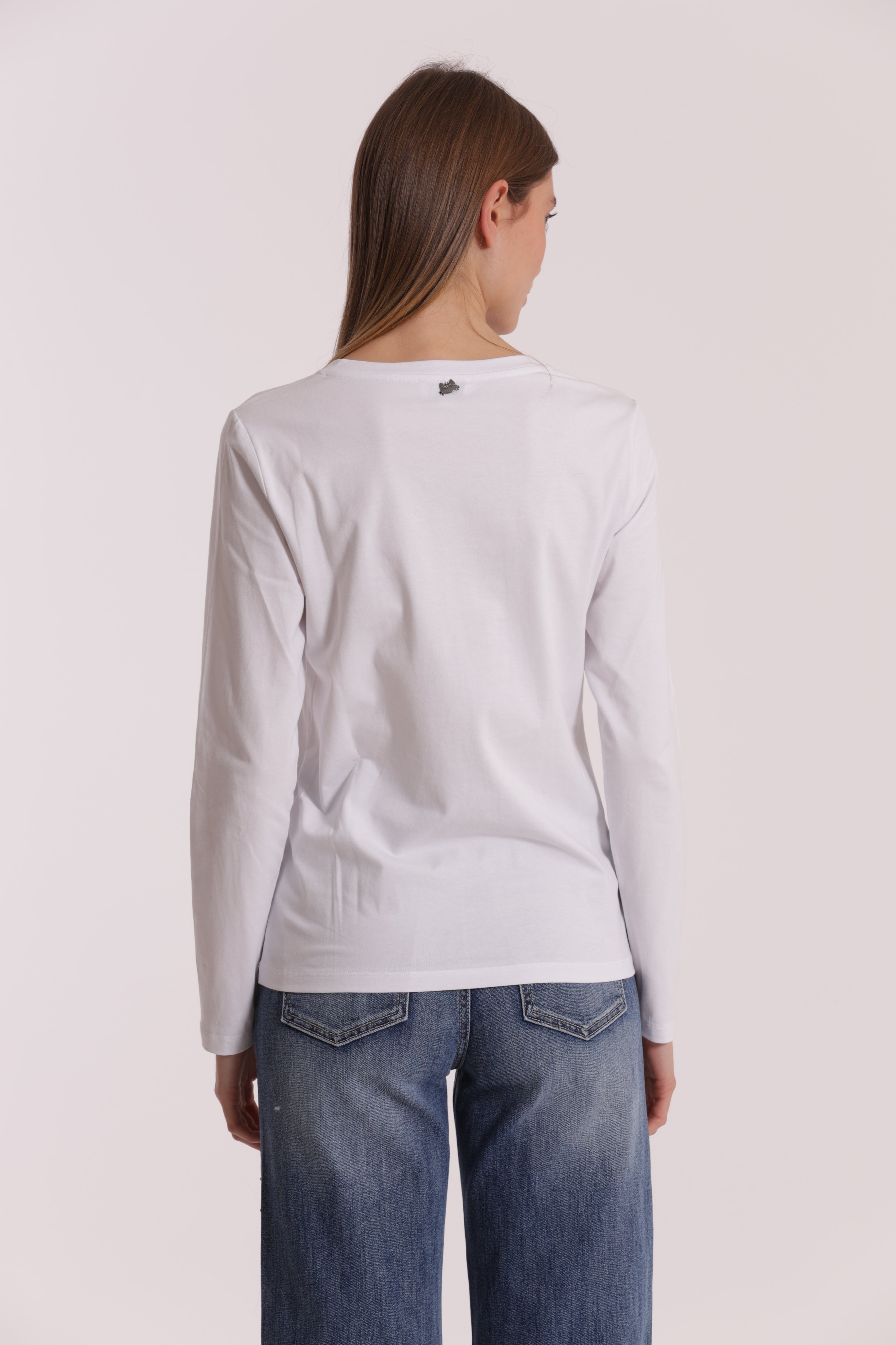 Mimi Mua T-Shirt Gatto Charlie Chaplin Bianca Cotone
