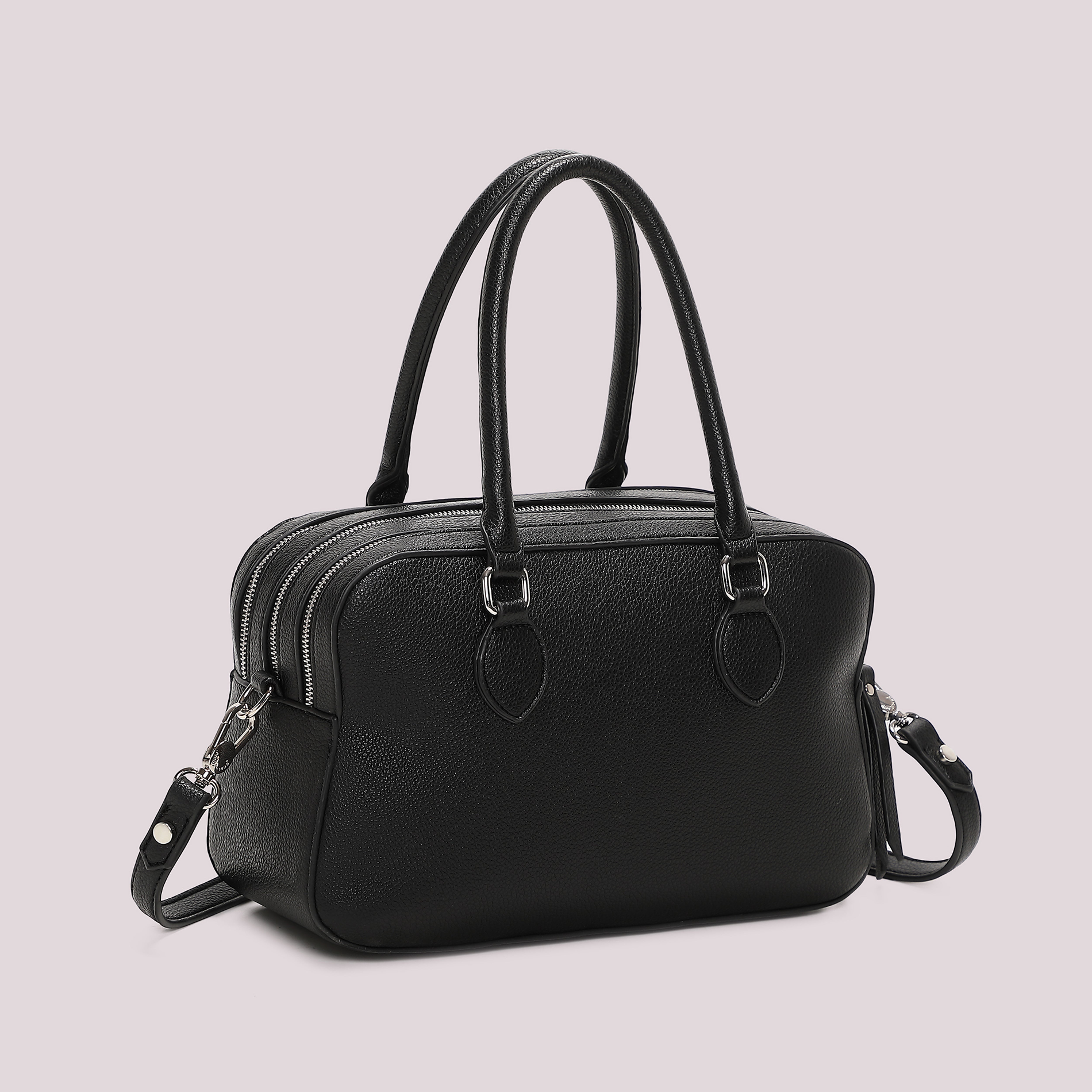 Mimi Mua 3 Zip borsa a spalla con borsina nero