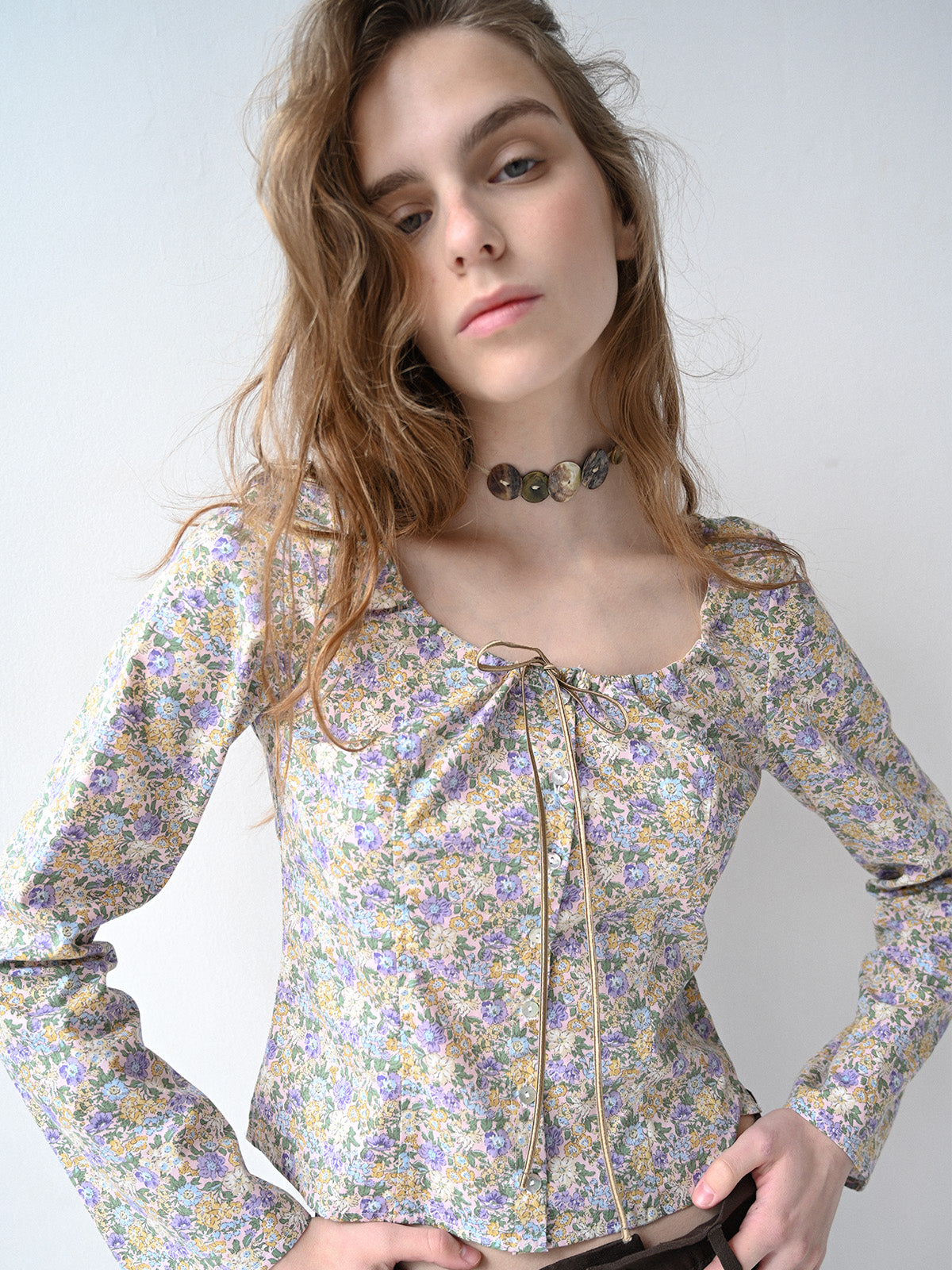 GiglioTigrato Nina Top II blusa bloomy cotone cropped