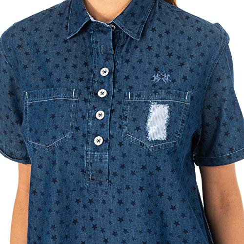 La Martina LWC007 camicia donna S manica corta revers