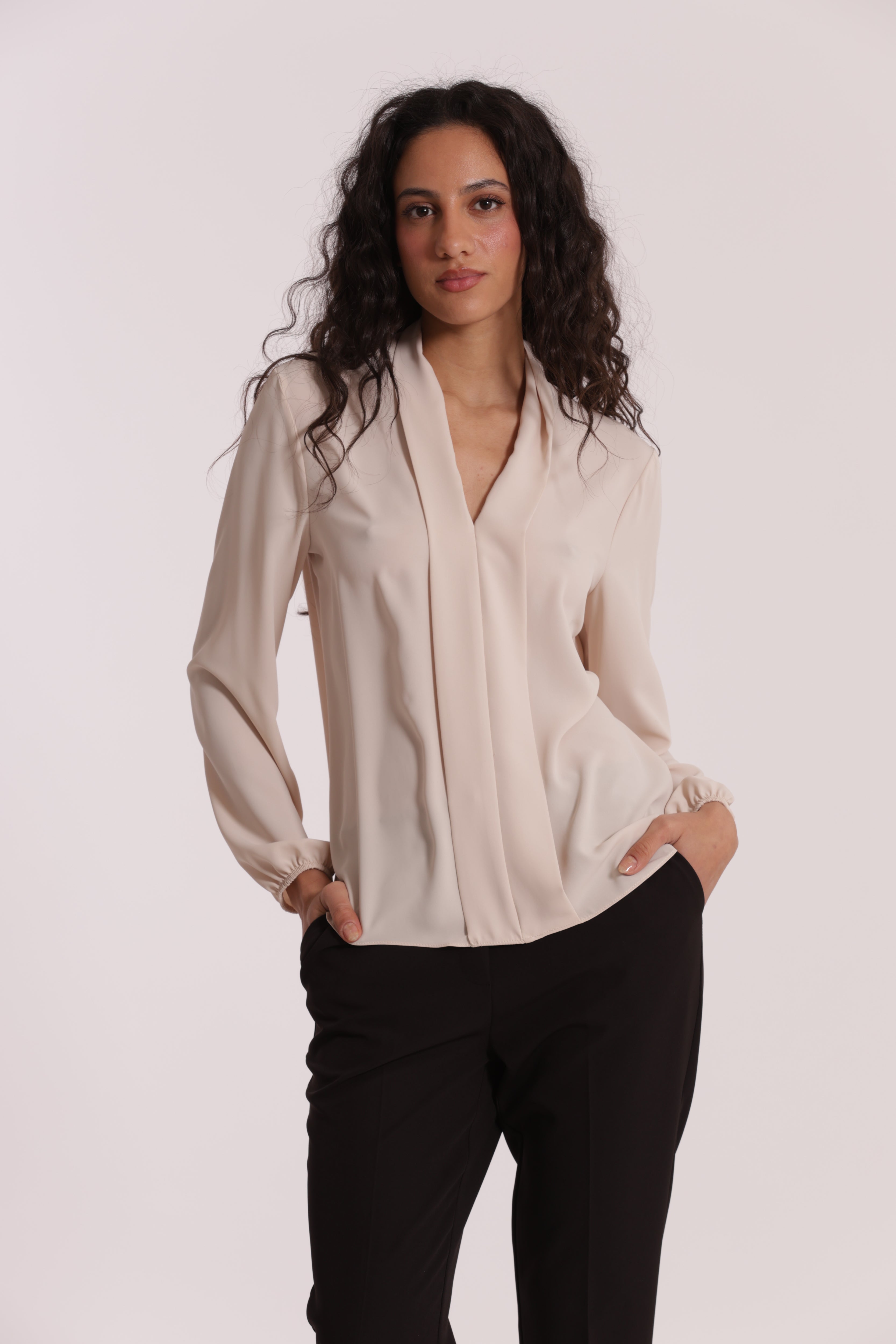 Mimi Mua Blusa con Pieghe Solton Nera