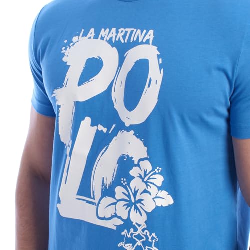 La Martina YMR323-JS206 T-shirt uomo cotone blu S