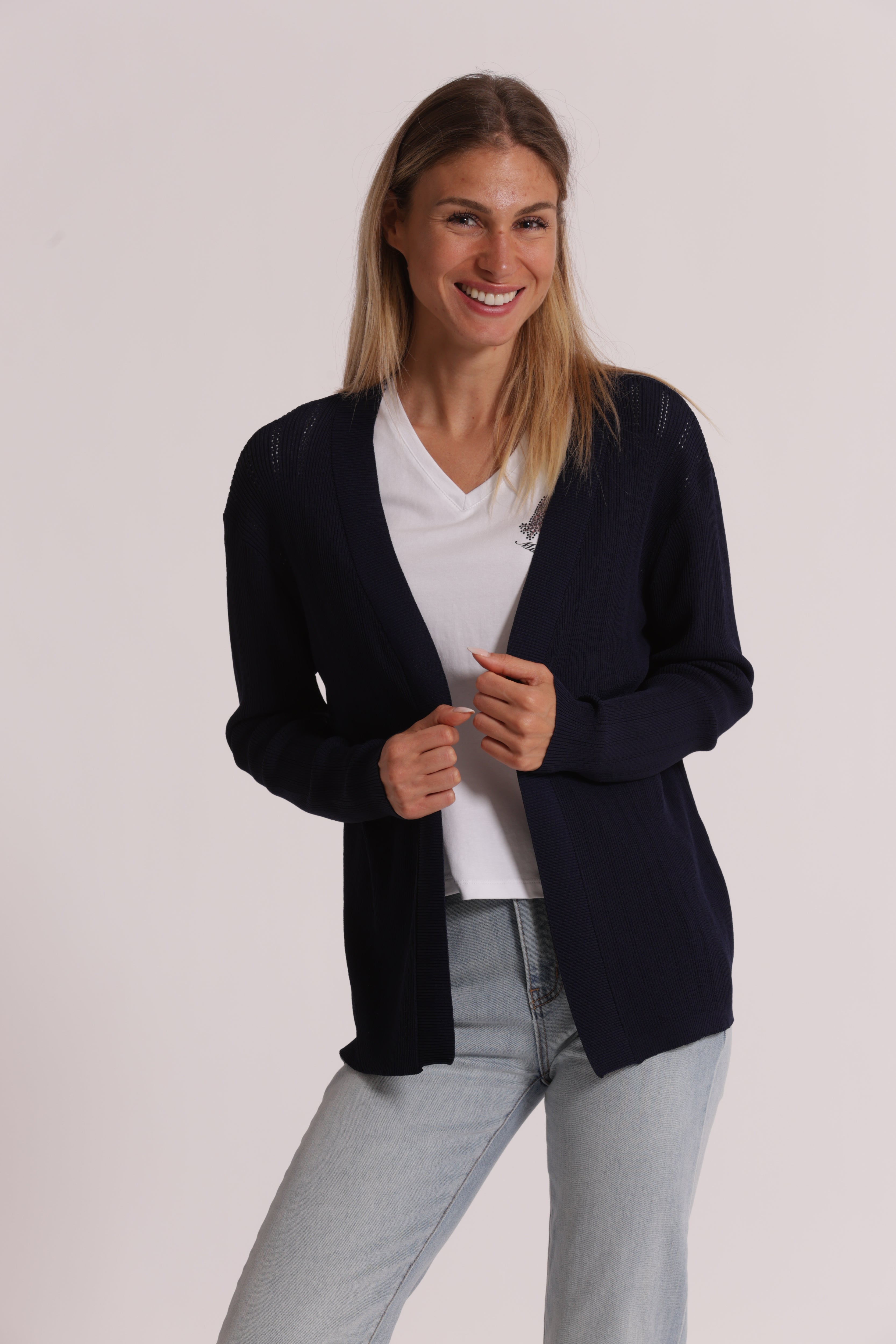 Mimi Mua Cardigan Aperto Traforato in maglia
