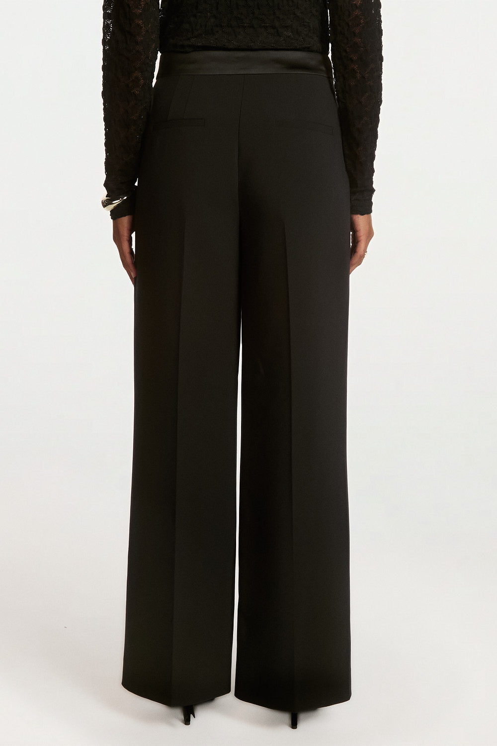 Aaiko Lumiere pantaloni neri fascia satin