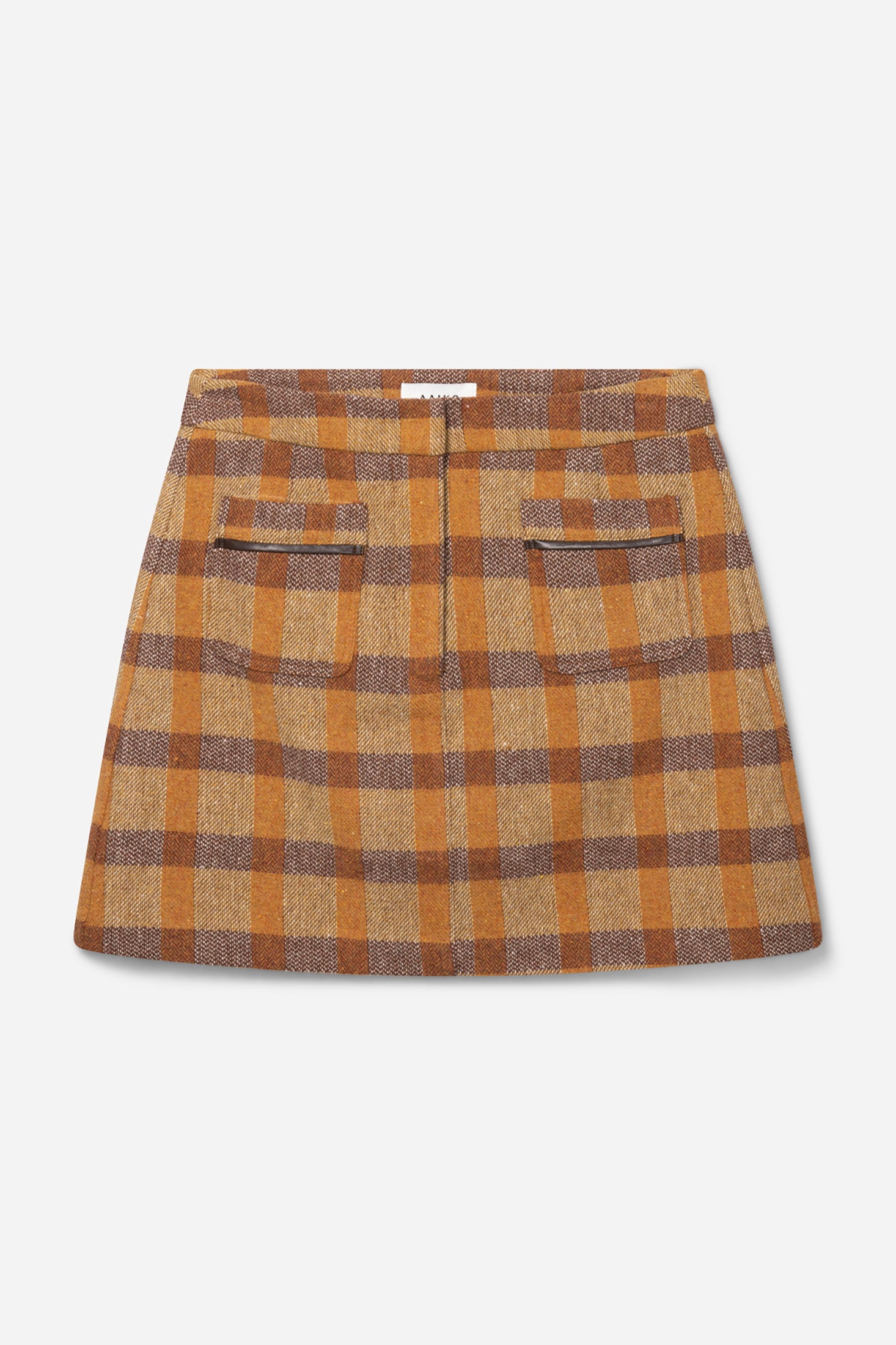 Aaiko Nasla gonna scozzese caramel tweed