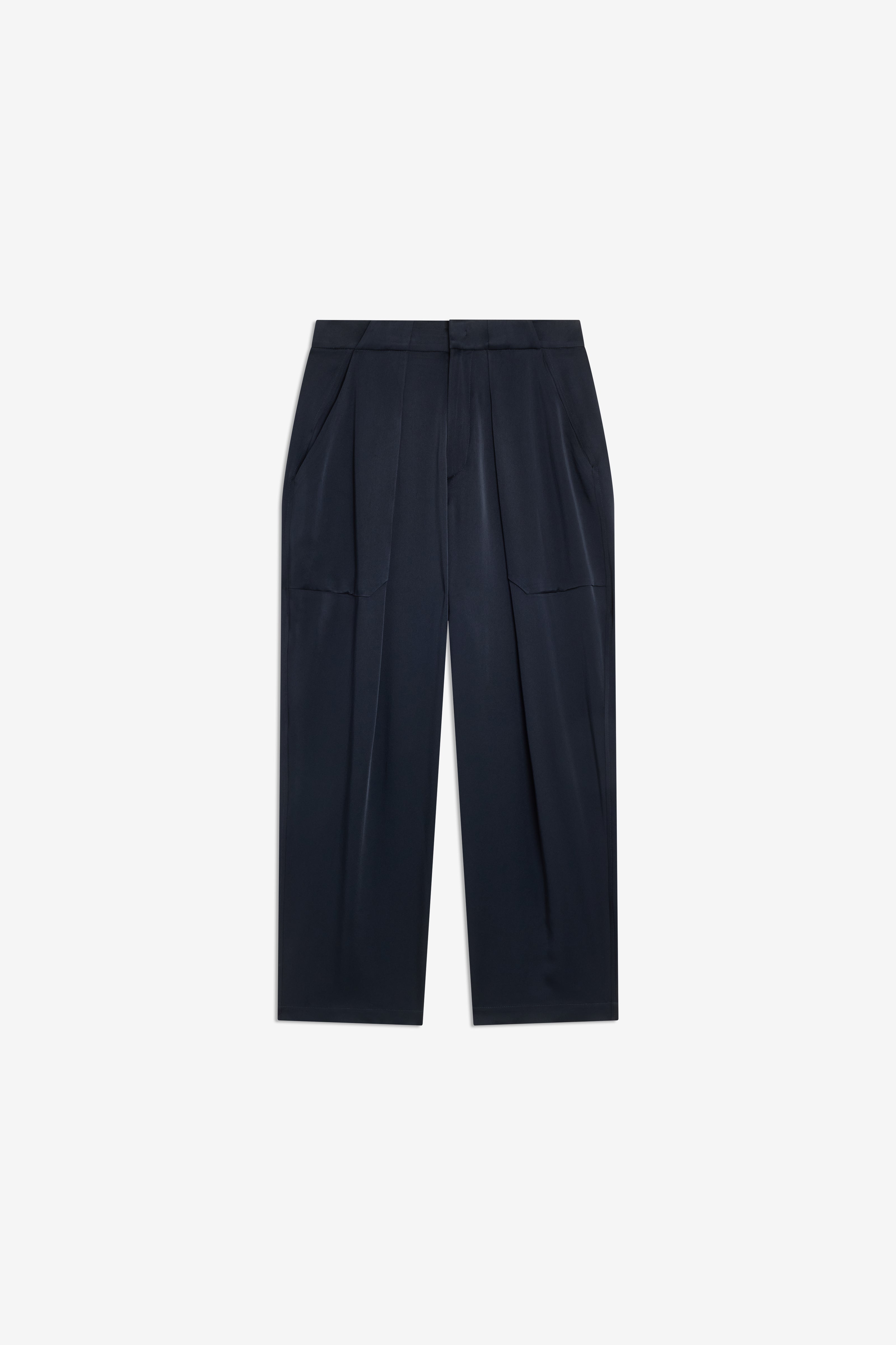 Semicouture Chantal Pantalone Envers Satin Blu Notte