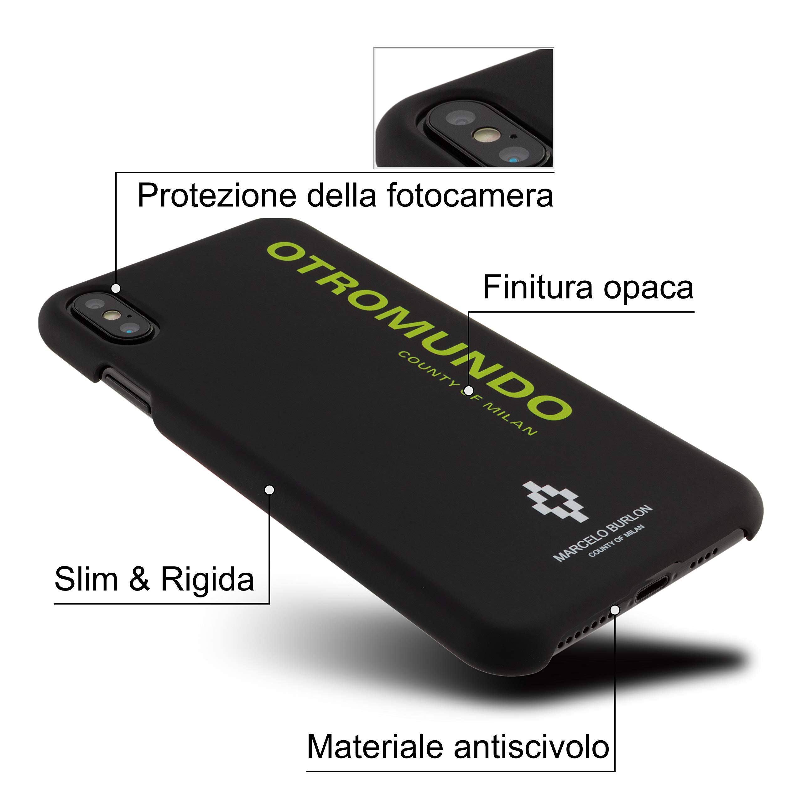 Marcelo Burlon County of Milan custodia iPhone XS Max antiurto vetro 9H