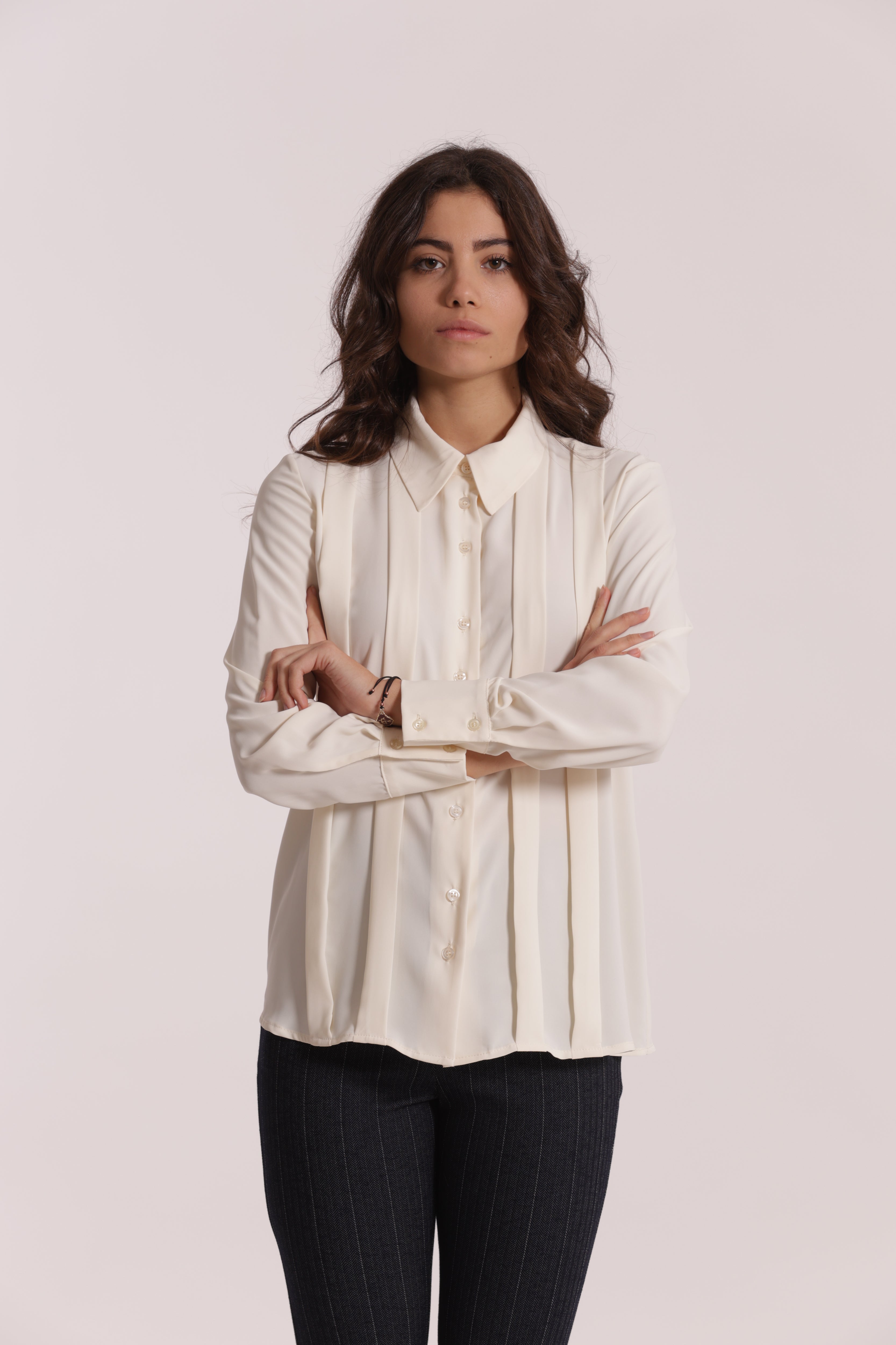 Mimi Mua Camicia Solton con Pieghe camicia fluida