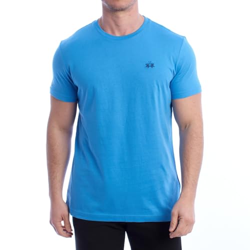 La Martina XMR010-JS206 T-Shirt Uomo Blu Cotone L