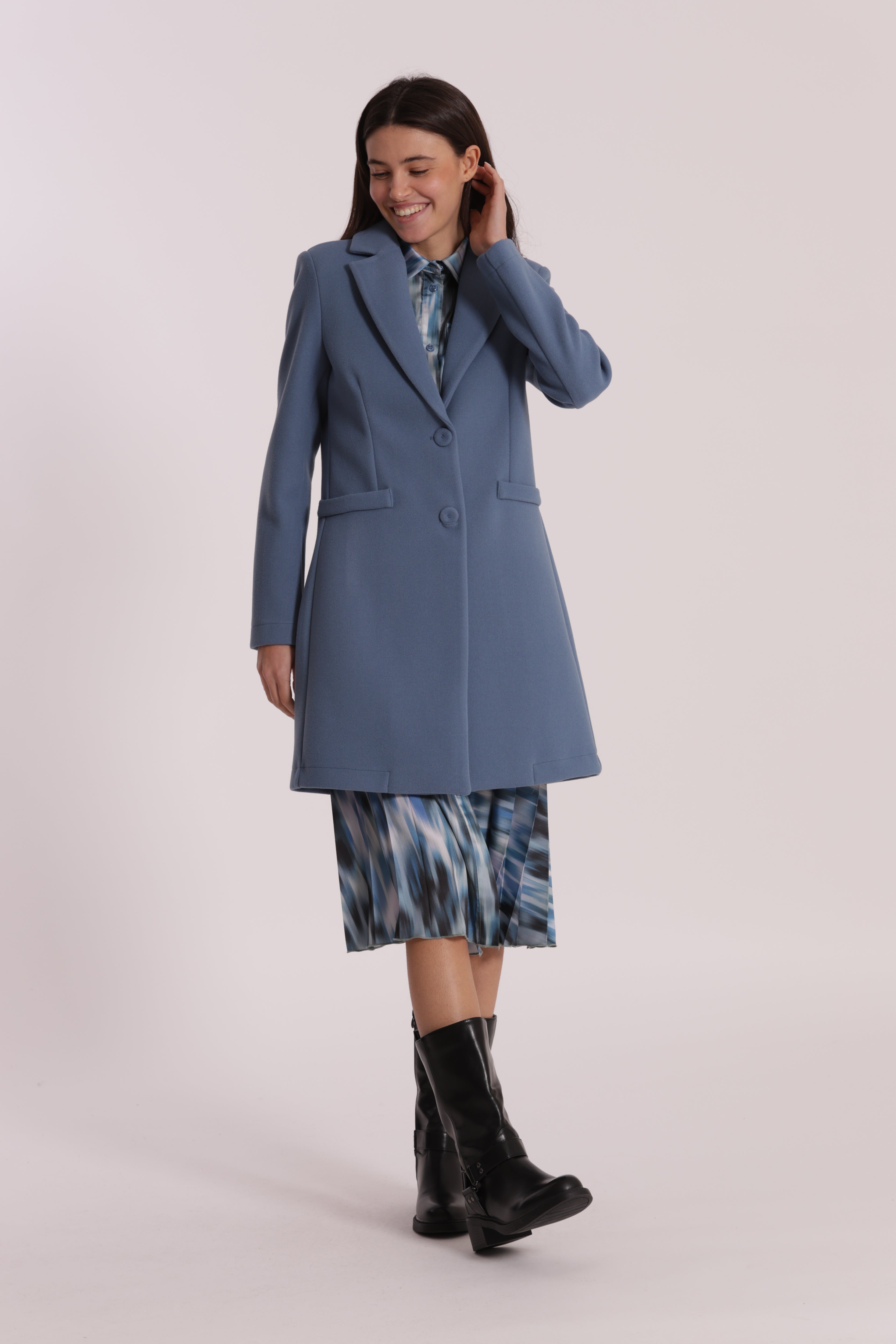 Mimi Mua Cappotto Baronetto Sfoderato Nero Monopetto