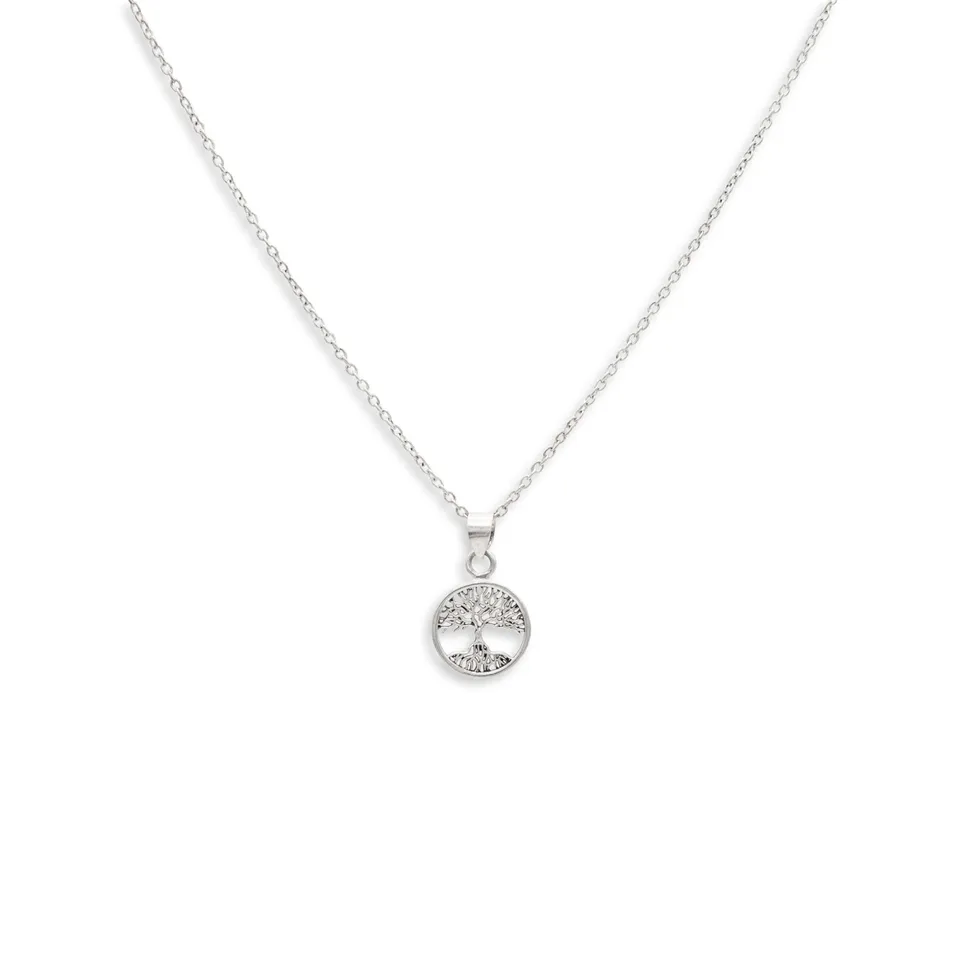 On Earth Vita collana ottone argentato 70 cm