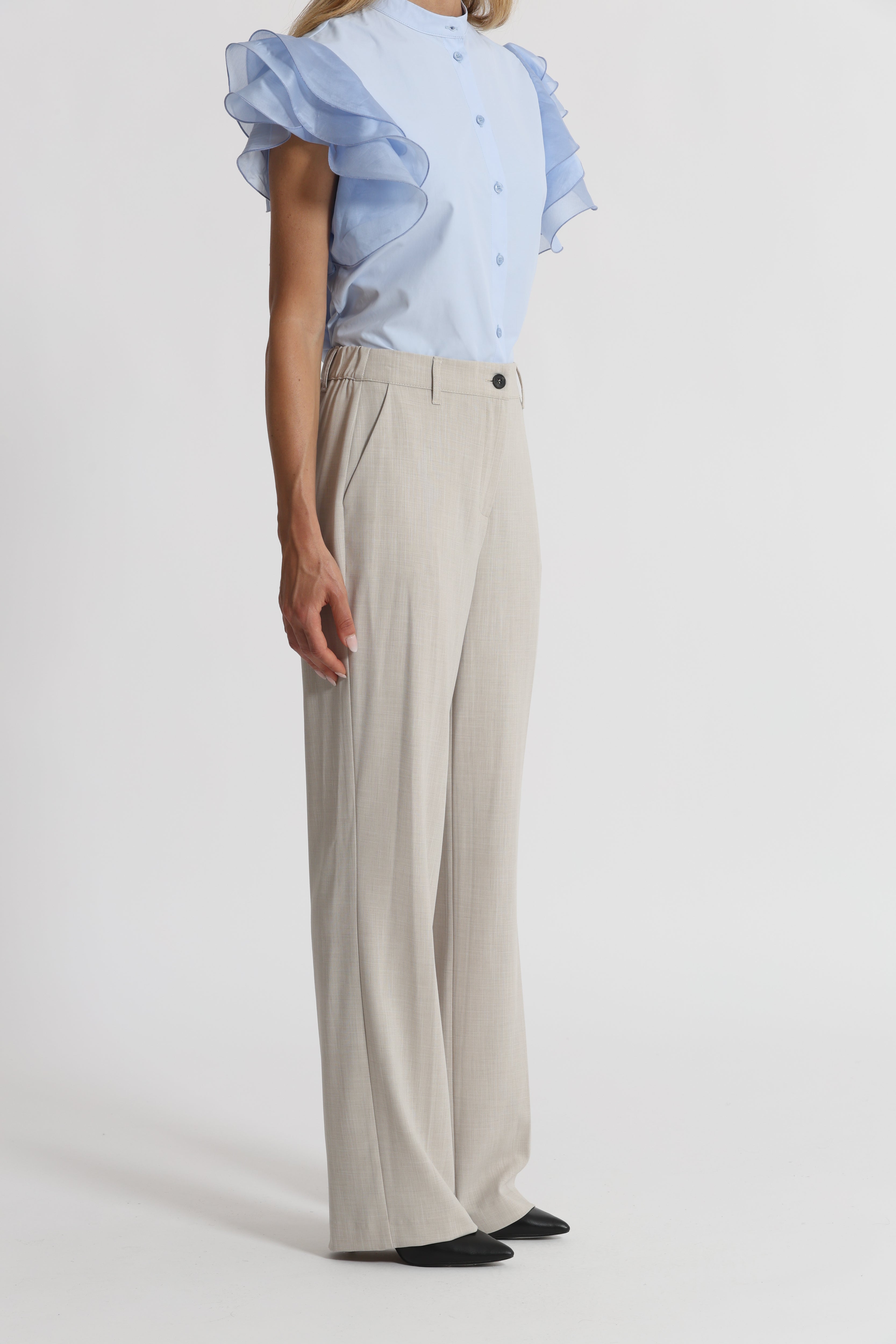 Mimi Mua Pantalone Palazzo Beige