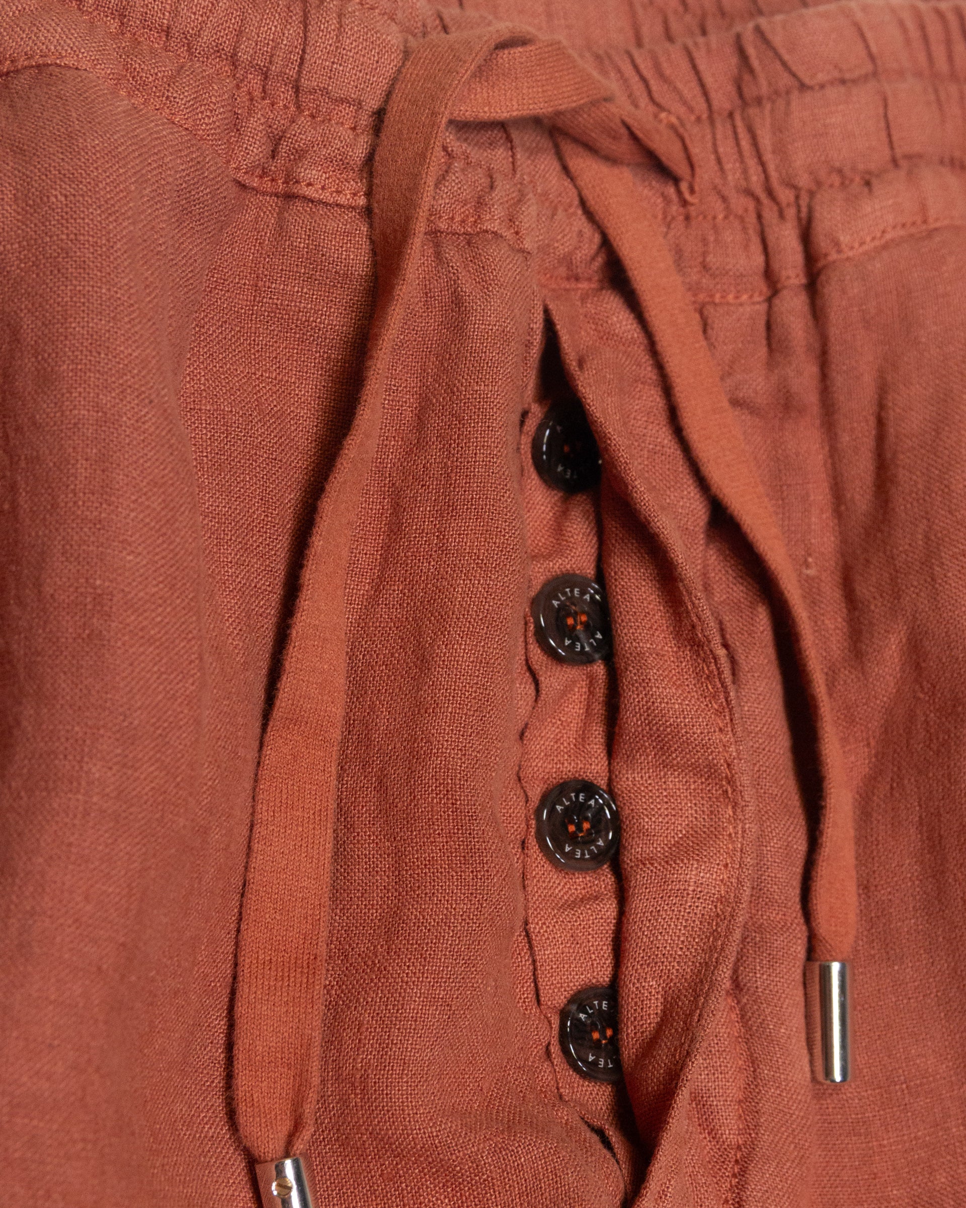 Altea Mattia pantalone lino cotto arancione ampio