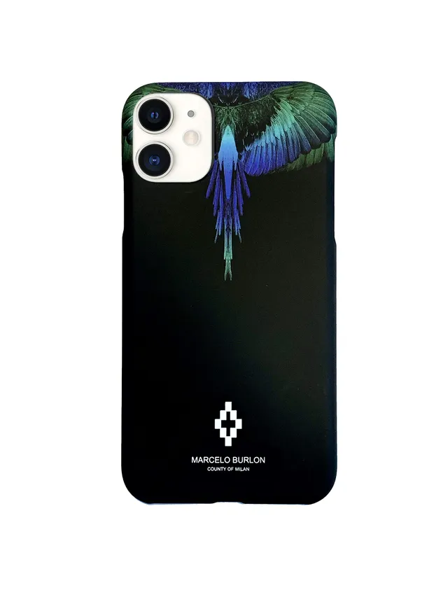 Marcelo Burlon Blue Wings cover iPhone 11 rigida soft-touch