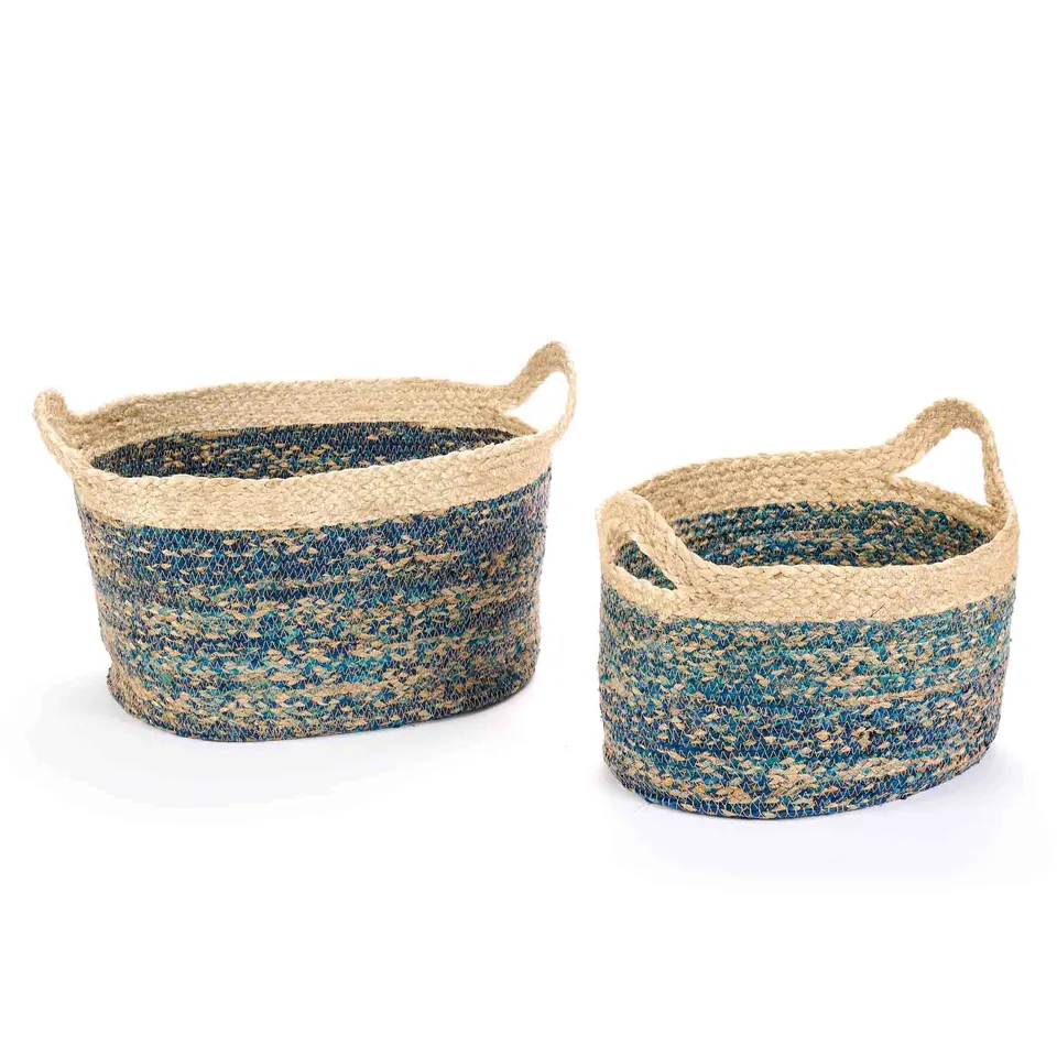 On Earth Braided set 2 cesti juta blu ovali