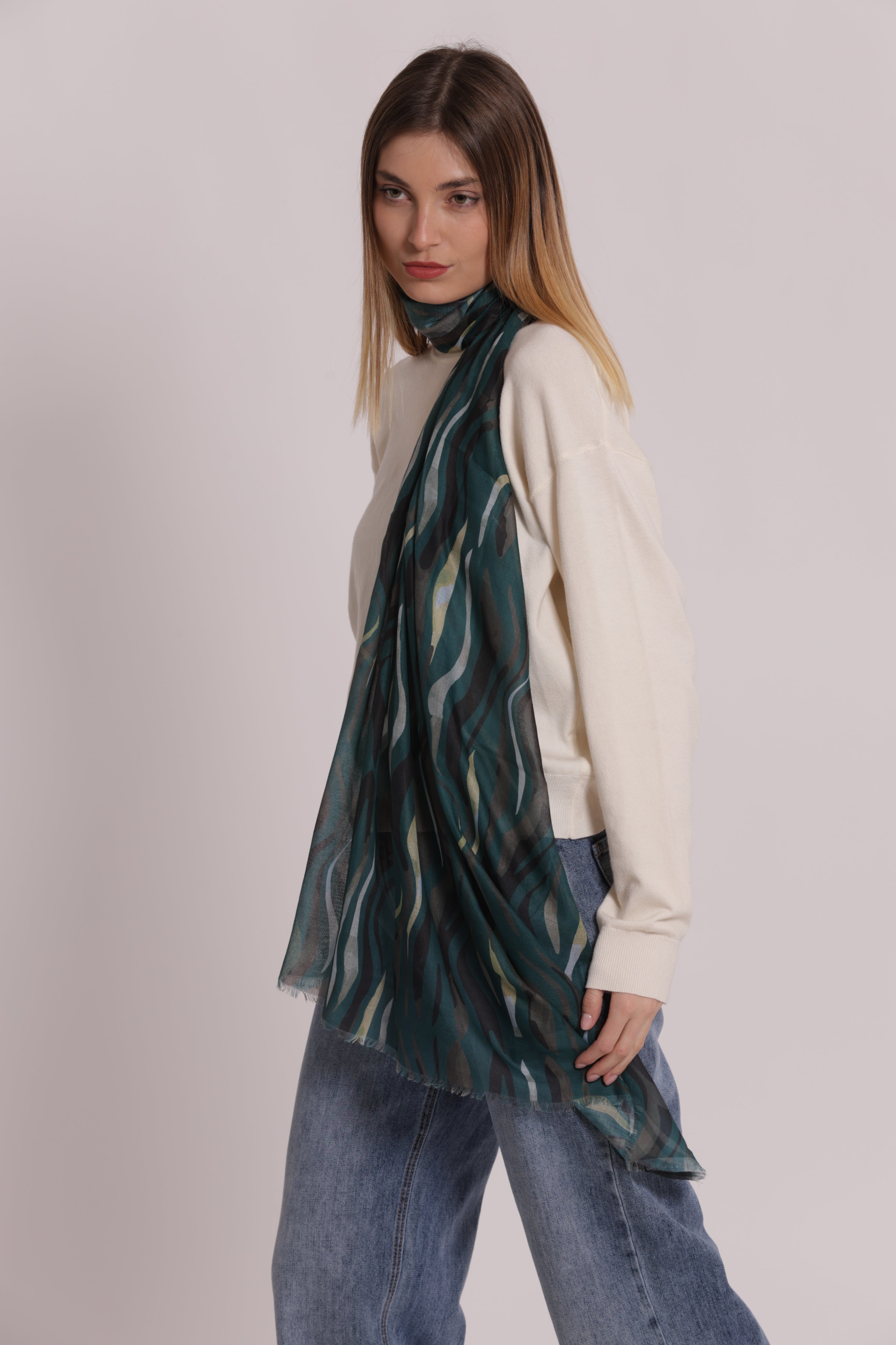 Mimi Mua Foulard Strisce Zebra 180x80 Moro