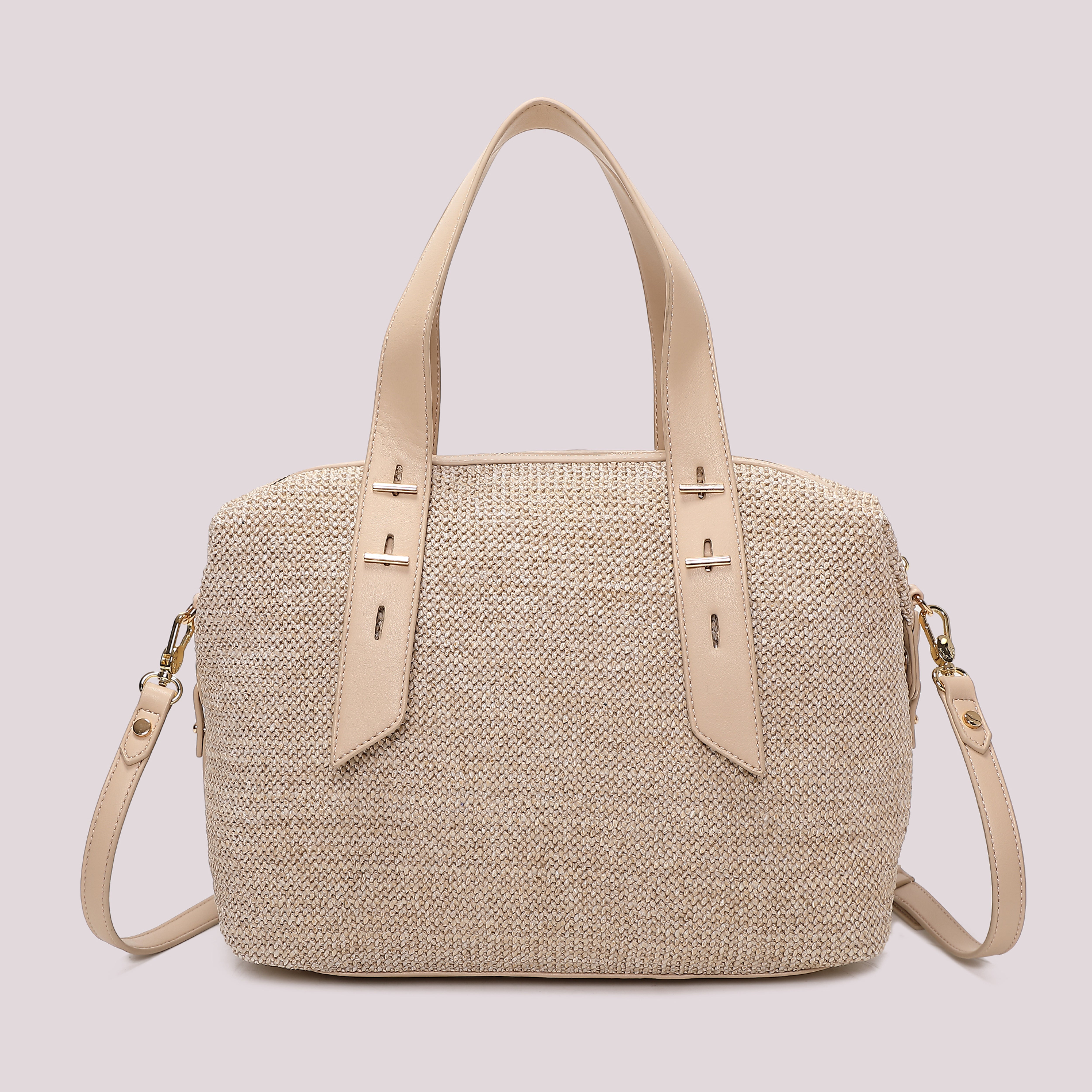 Mimi Mua Borsa Bauletto in Paglia Beige