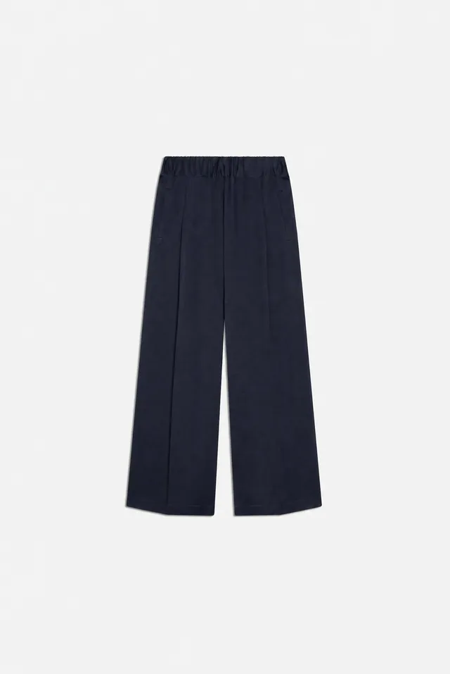 Semicouture Jhonny S6WM31 pantalone palazzo blu notte