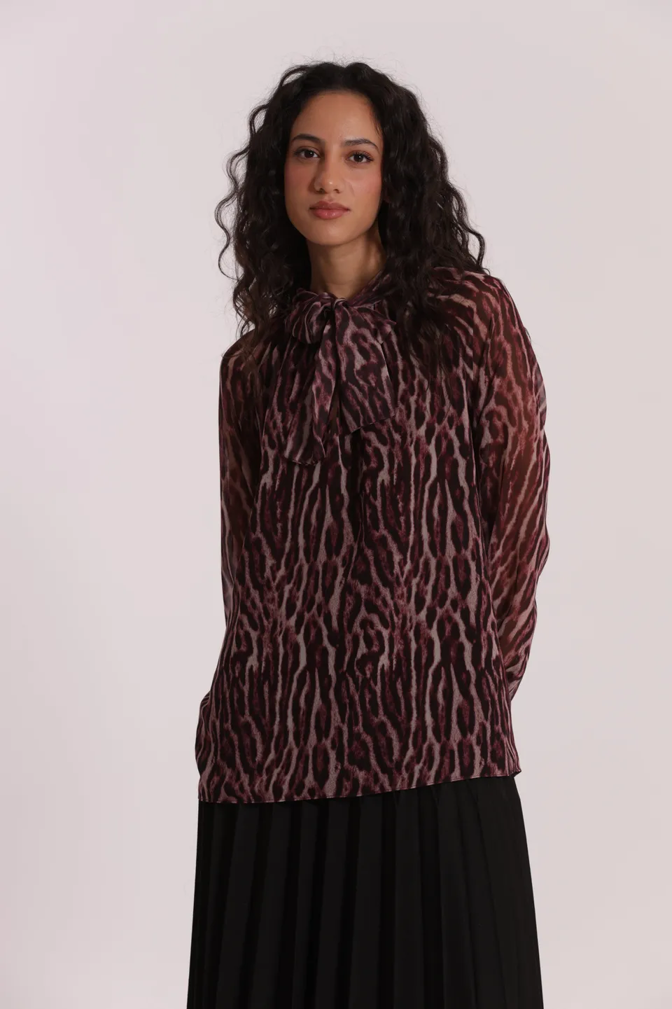 Mimi Mua Blusa con Fusciacca blusa animalier burgundy