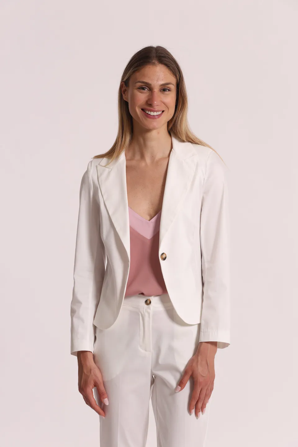 Mimi Mua Giacca Basic Cotone Panna