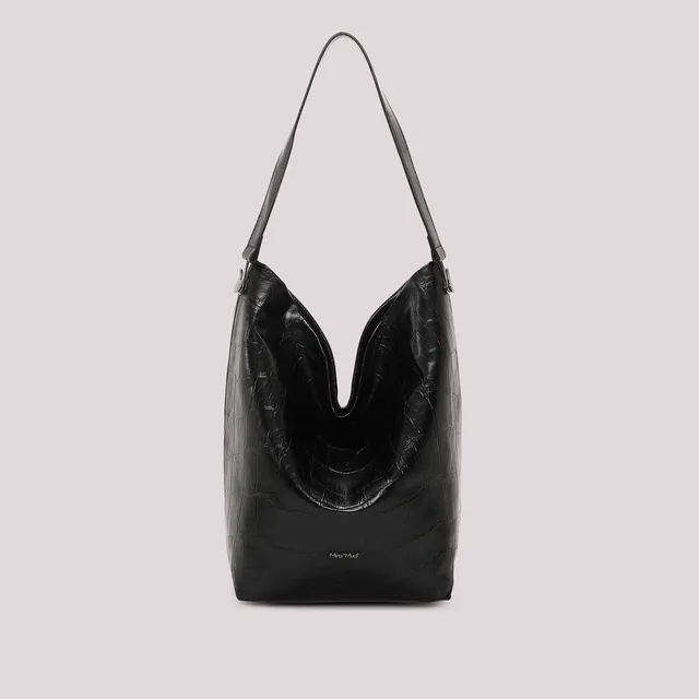 Mimi Mua borsa sacca effetto cocco nero capiente