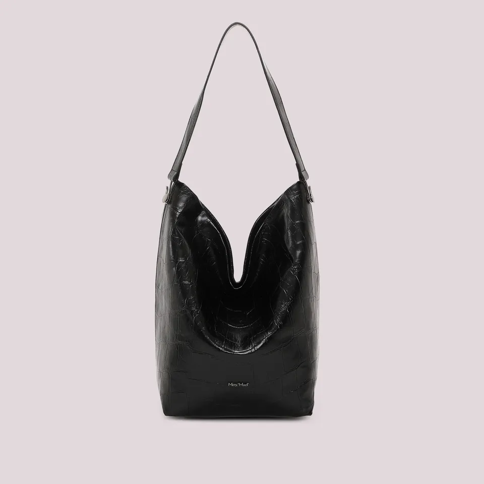Mimi Mua borsa sacca effetto cocco nero capiente