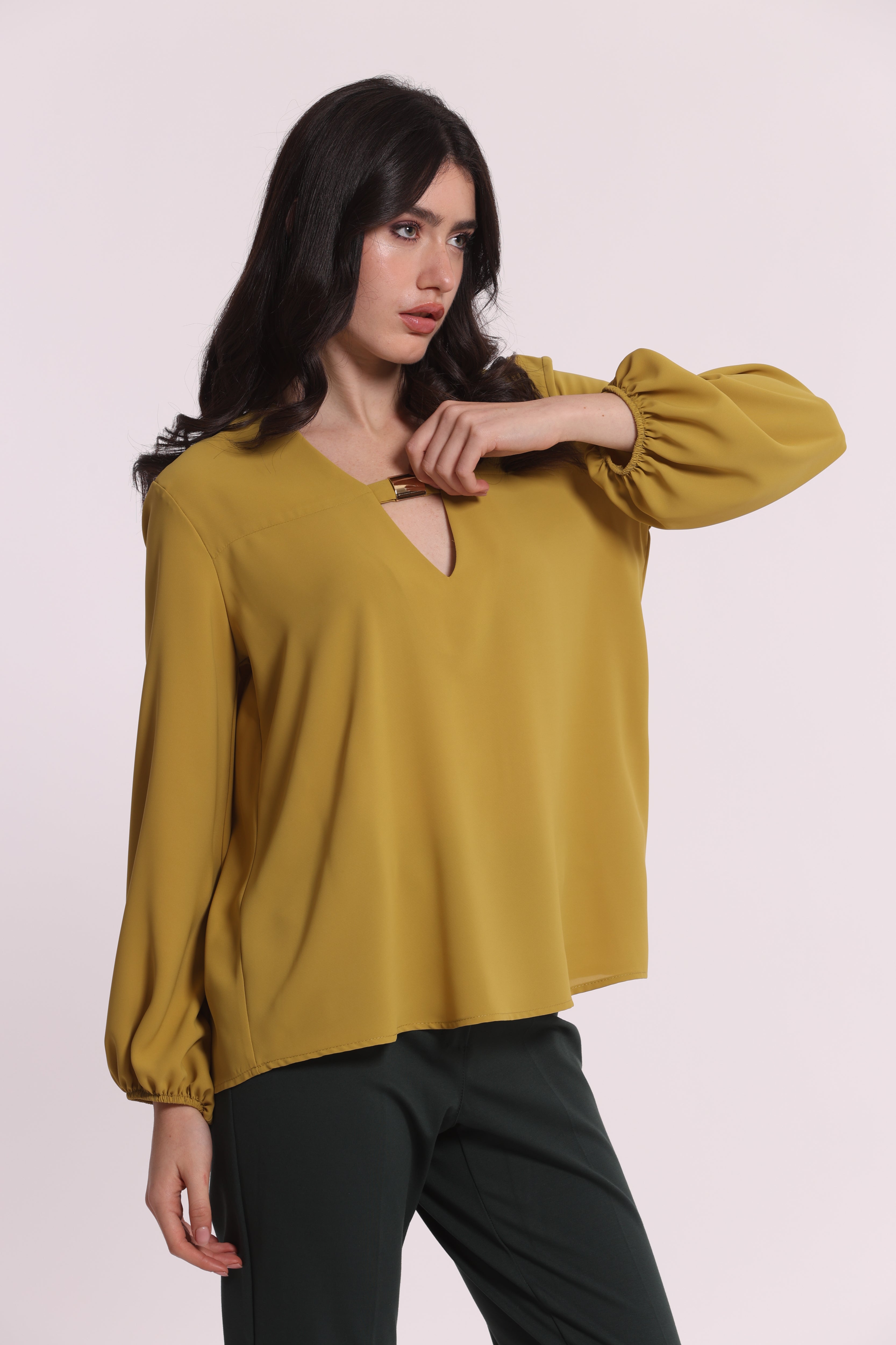 Mimi Mua Silkhand con Dettaglio blusa nero