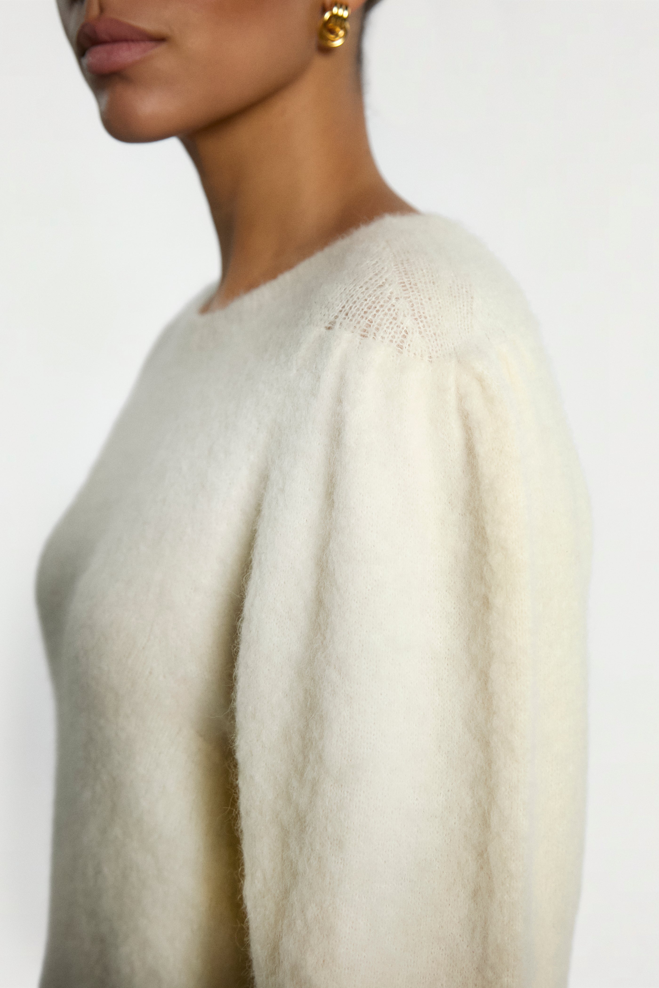 Aaiko Denize maglione crema girocollo donna