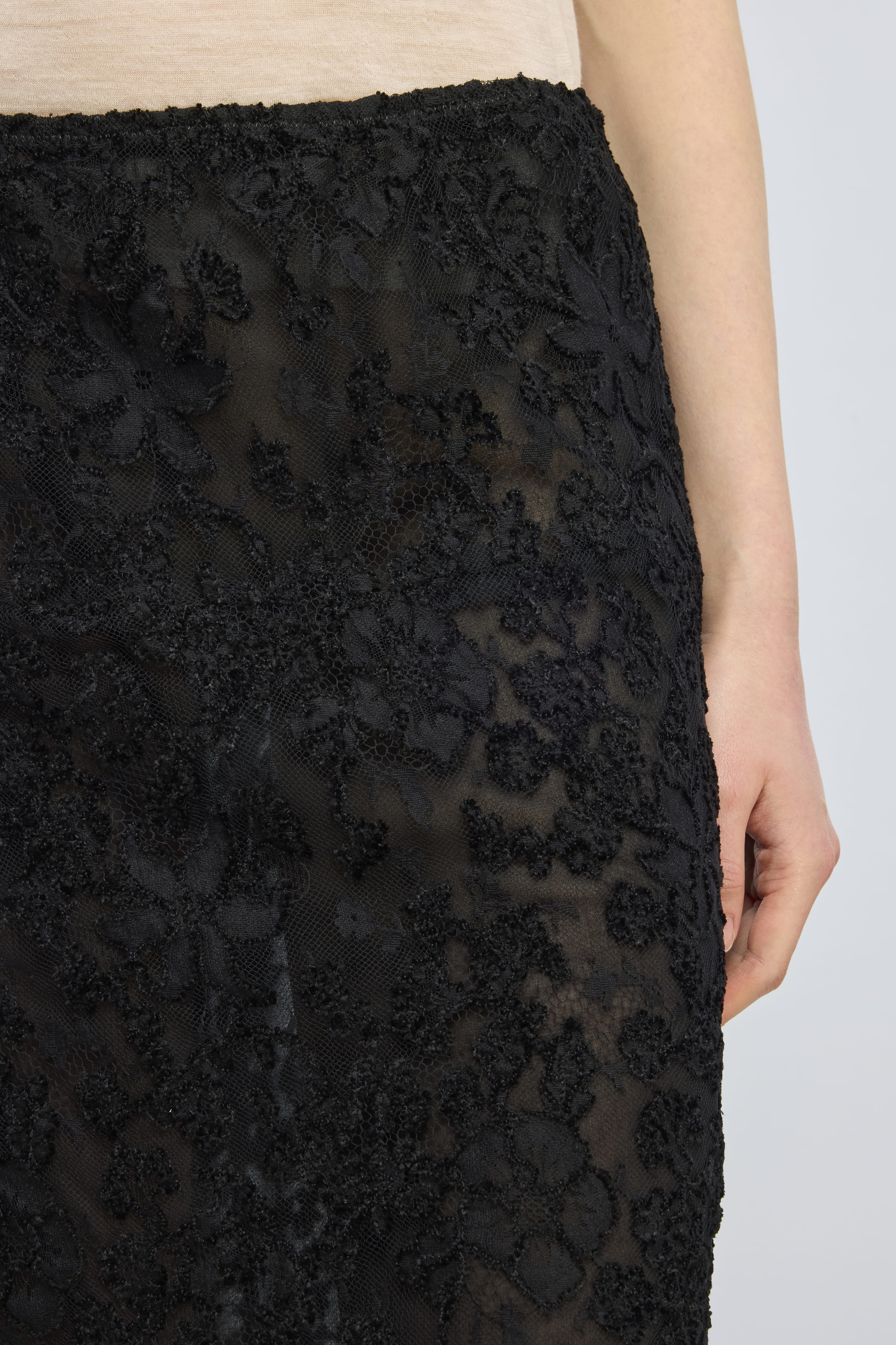 Semicouture Pia gonna pizzo nera