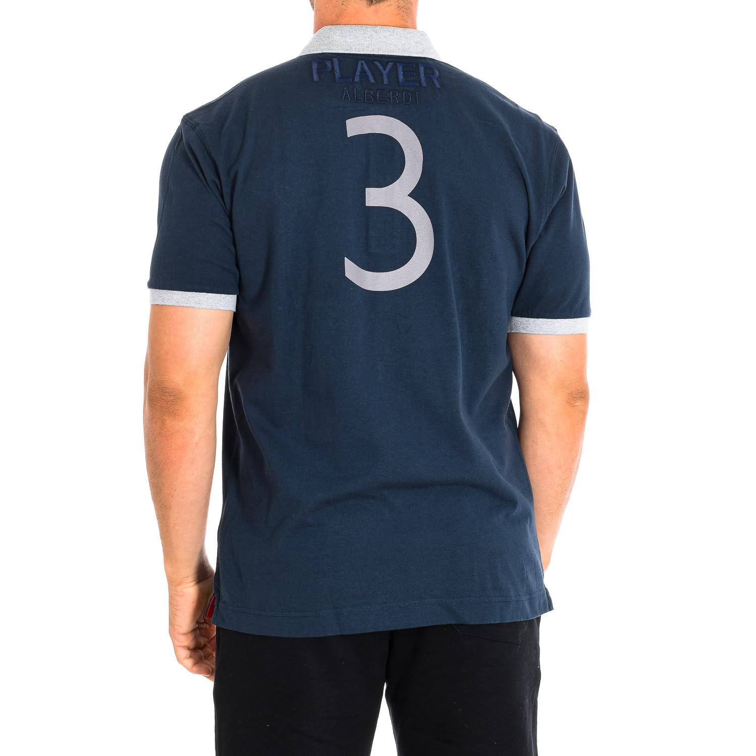La Martina TMP600-JS316 polo uomo manica corta navy-grigio S