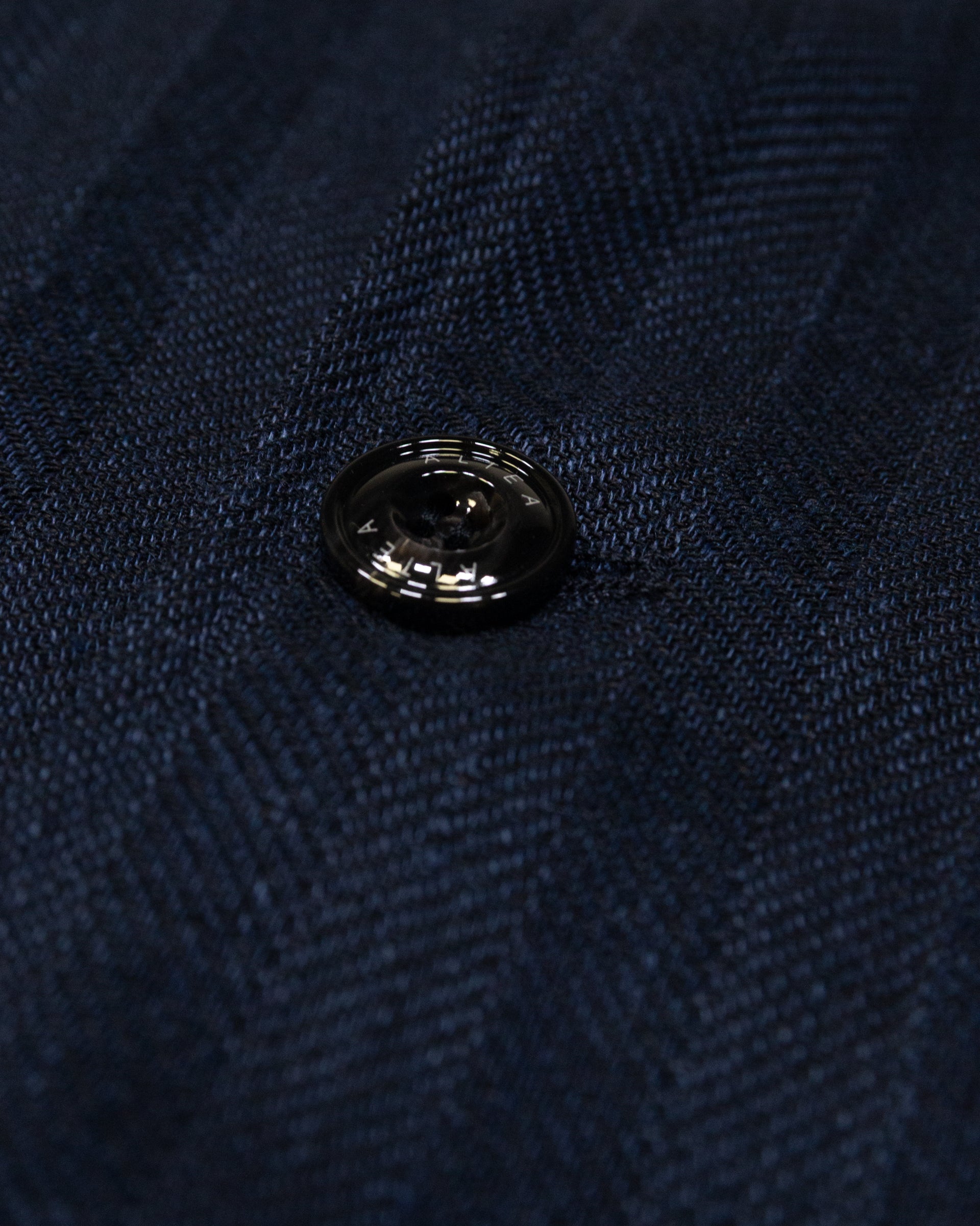 Altea Cameron work jacket lino lana navy spina di pesce