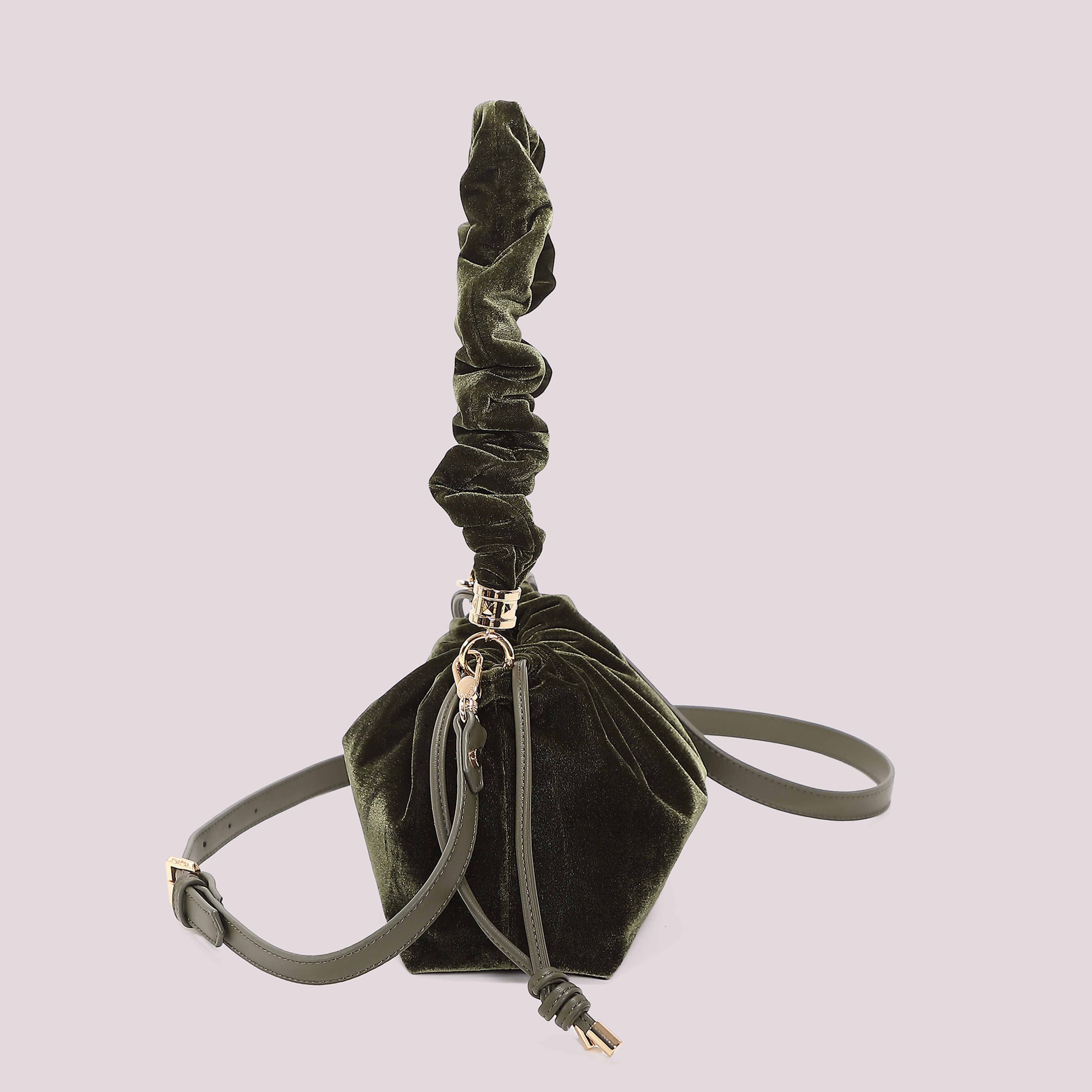 Mimi Mua Borsa a Spalla in Velluto Nera