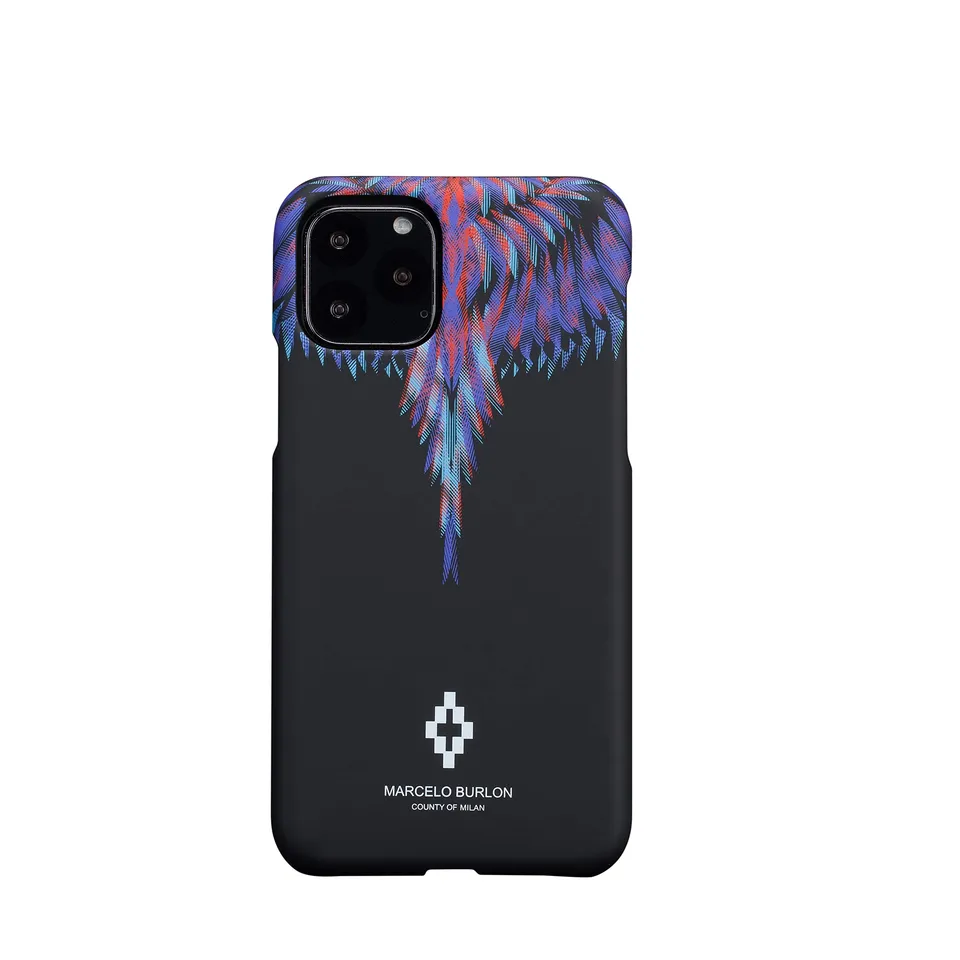 Marcelo Burlon County of Milan custodia iPhone 11 Pro Max piume + vetro