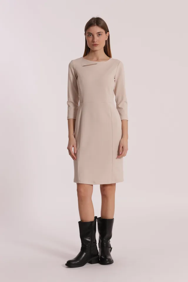 Mimi Mua Abito Corto in Crepe Cut Out Nero