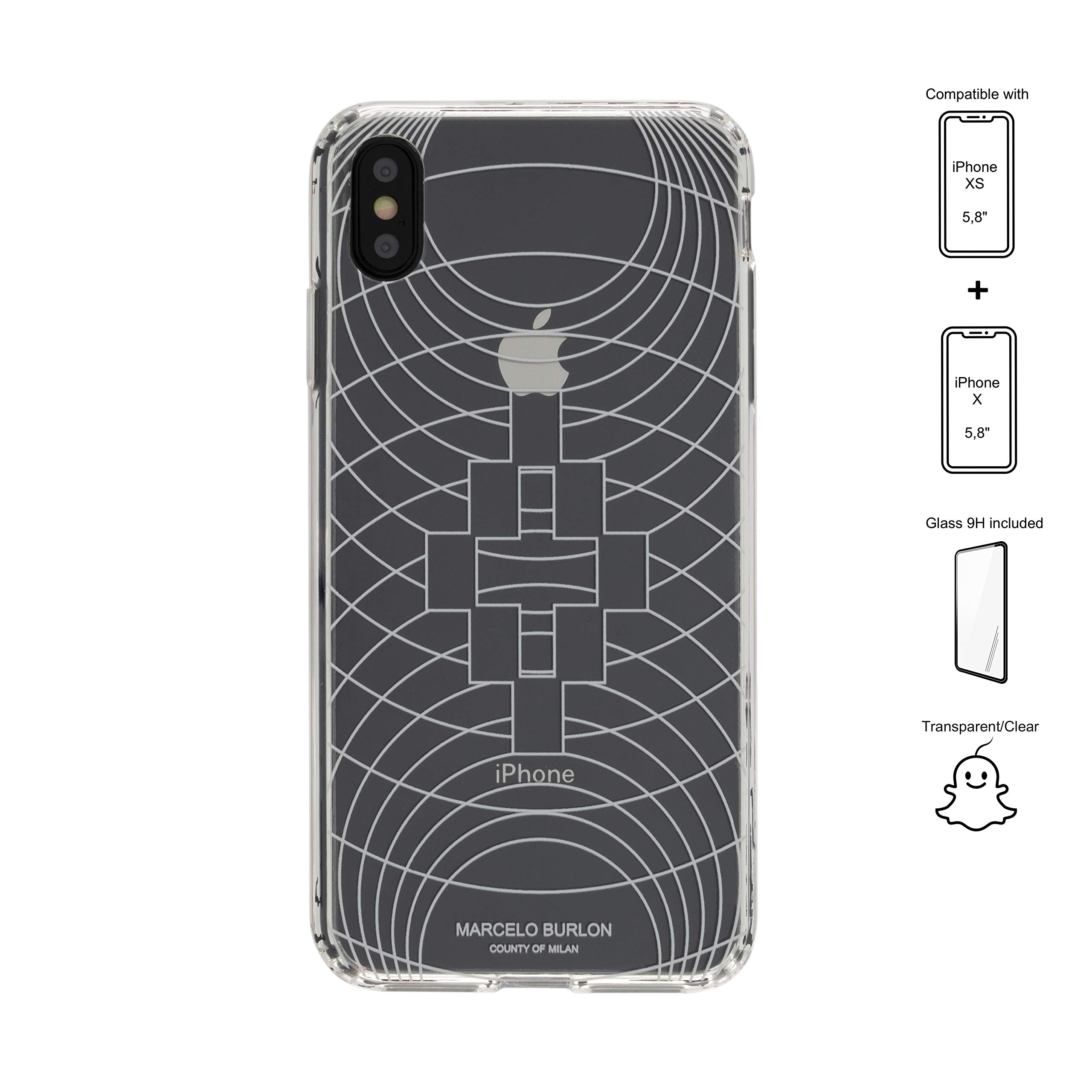 Marcelo Burlon County of Milan iPhone X/XS cover trasparente antiurto