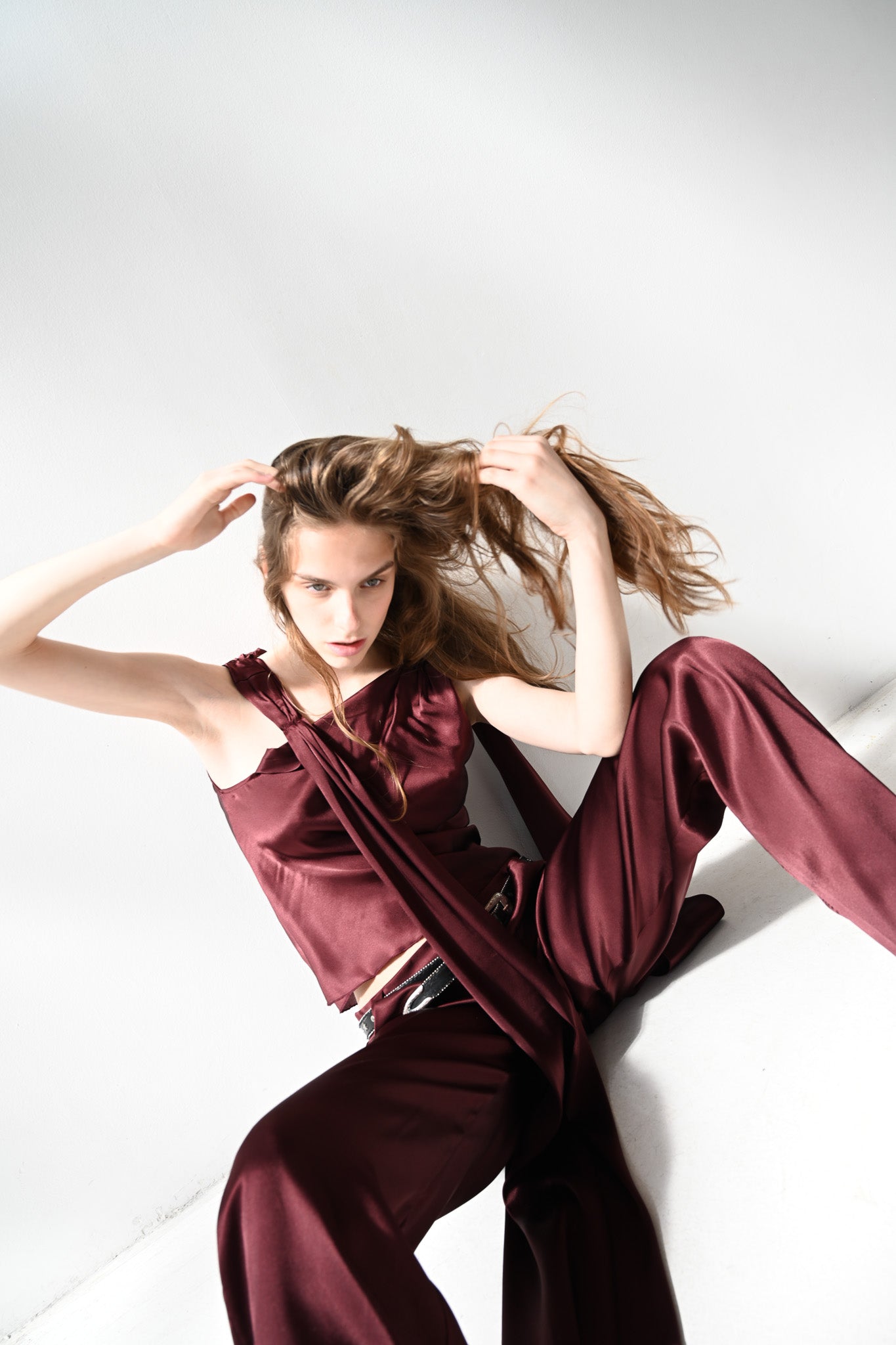 Giglio Tigrato Jimena Top III top seta bordeaux