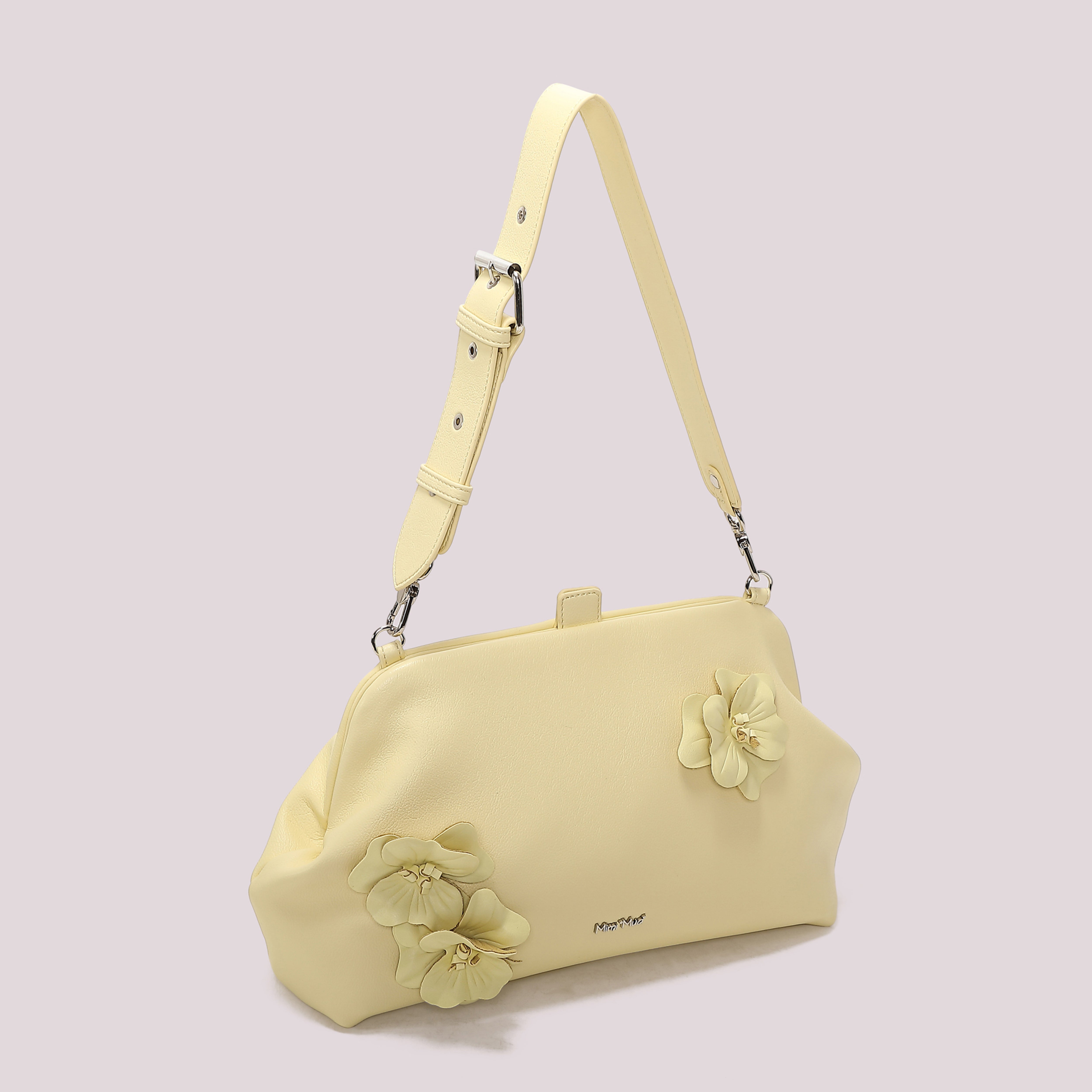 Mimi Mua Bauletto borsa nera con fiori