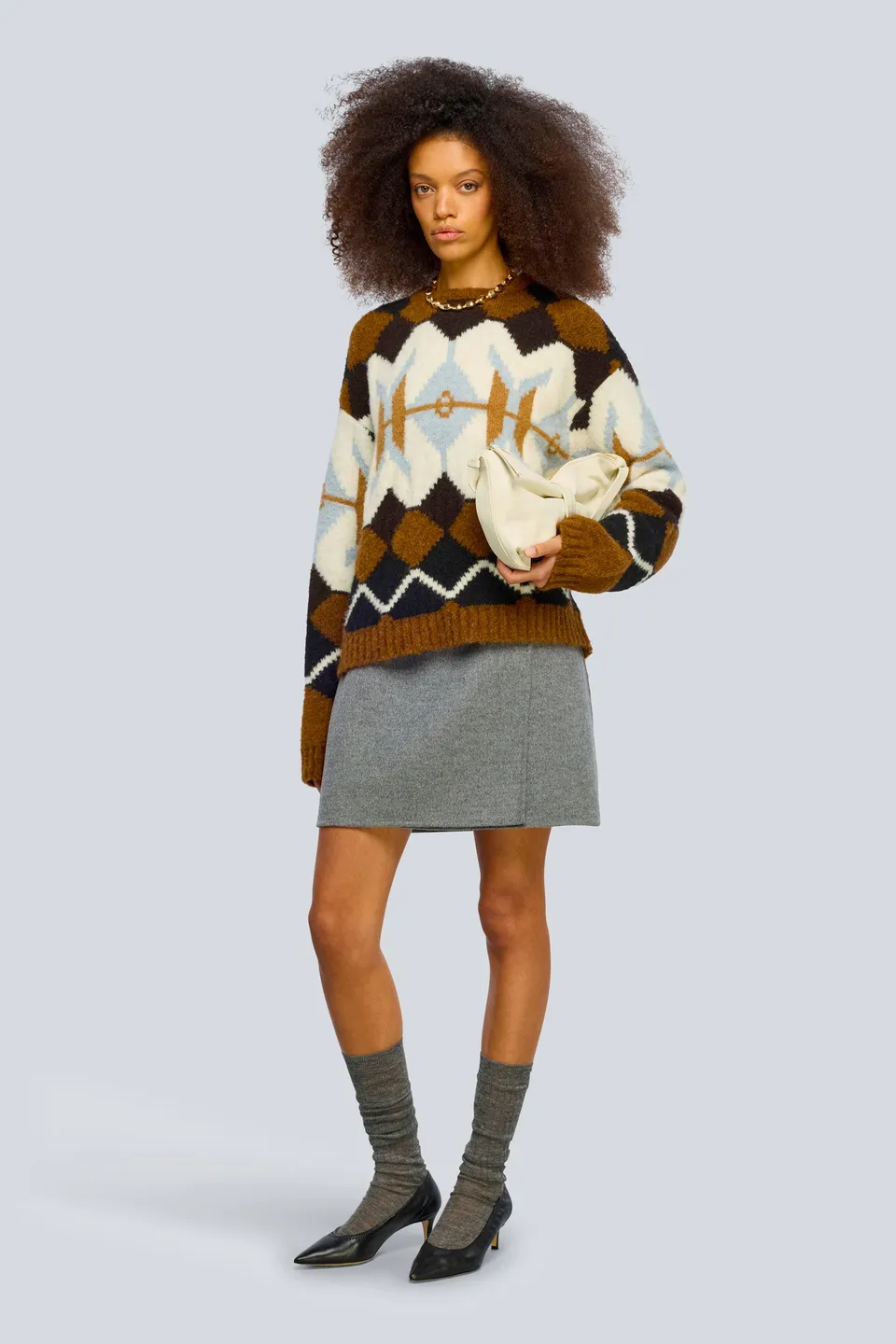Semicouture Sherley maglia jacquard norvegese fiori