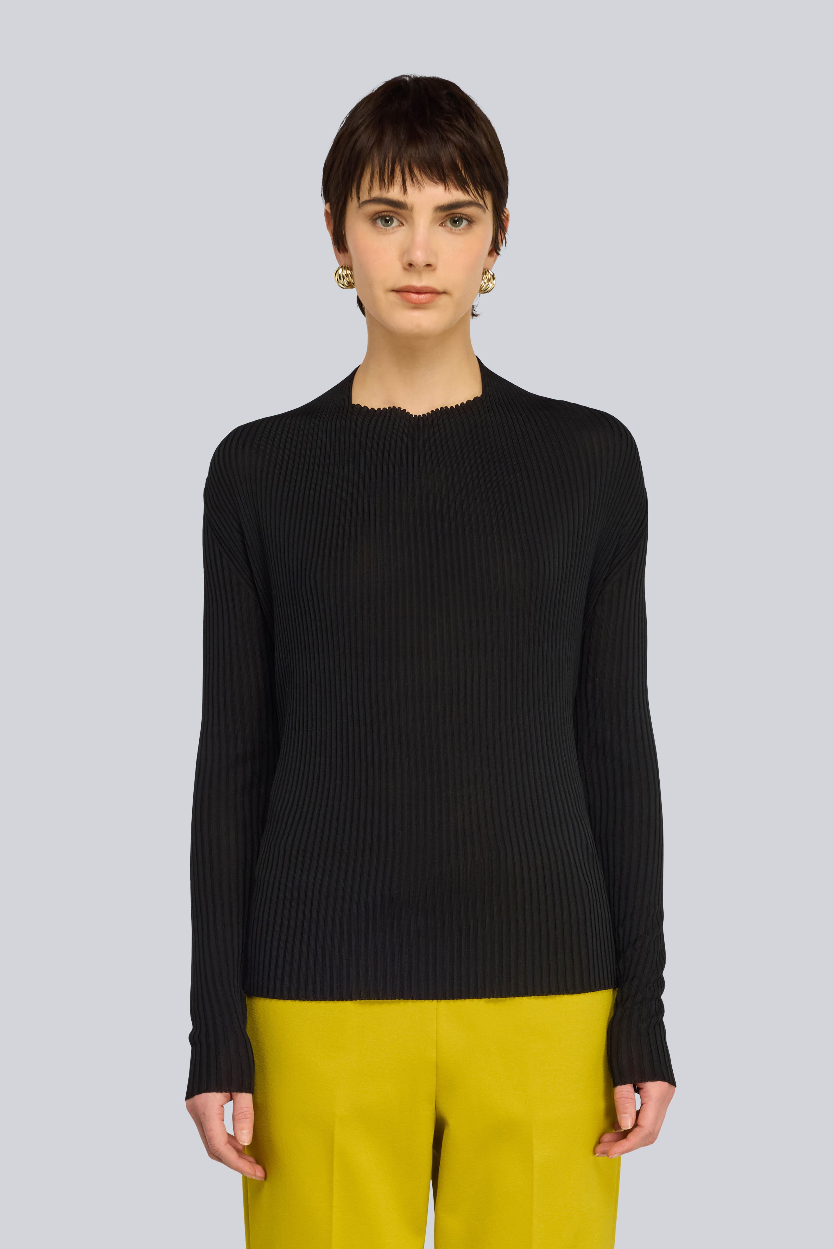Semicouture Robertina maglia nera misto seta