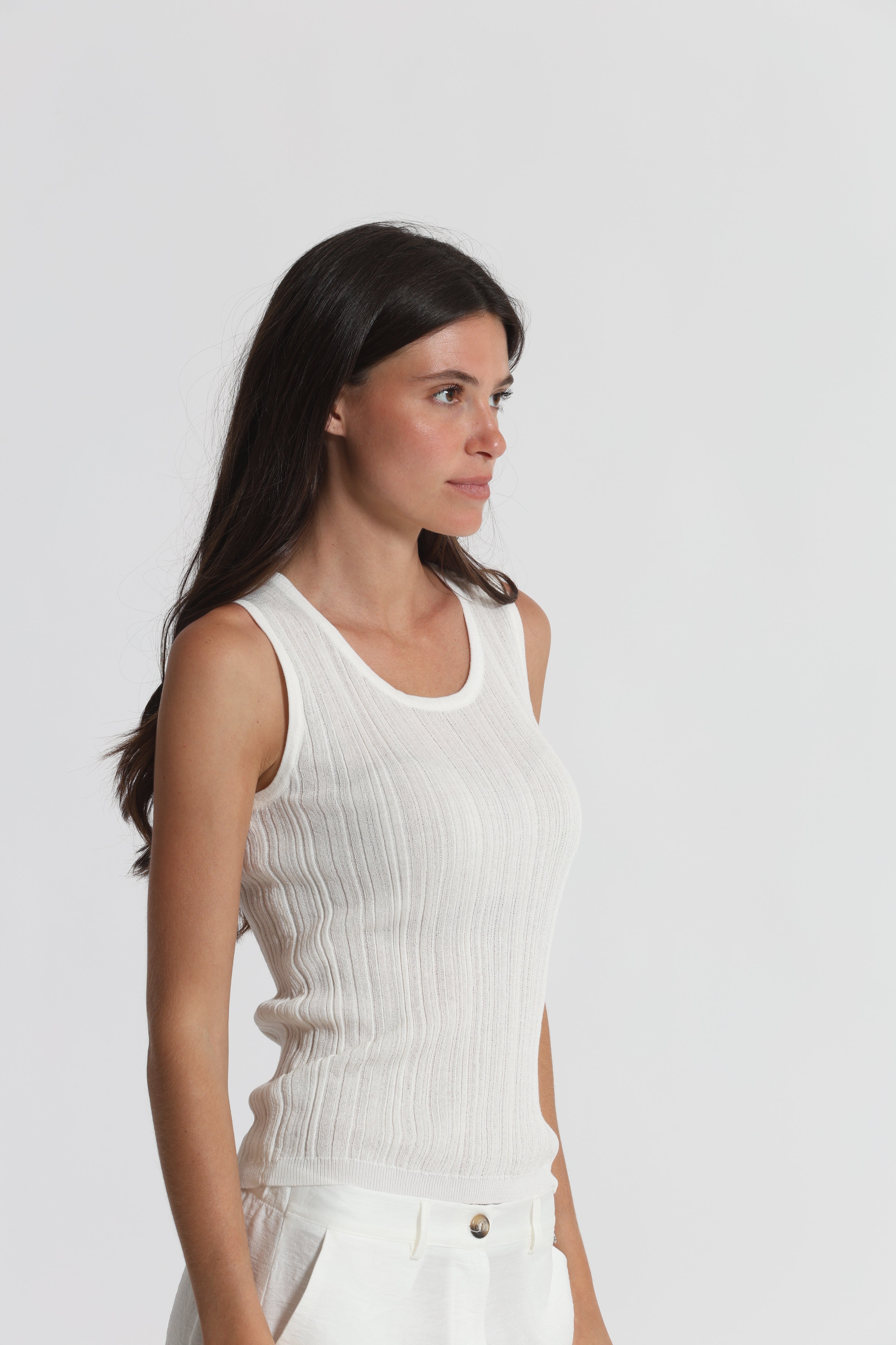 Mimi Mua Basic canotta in maglia viscosa