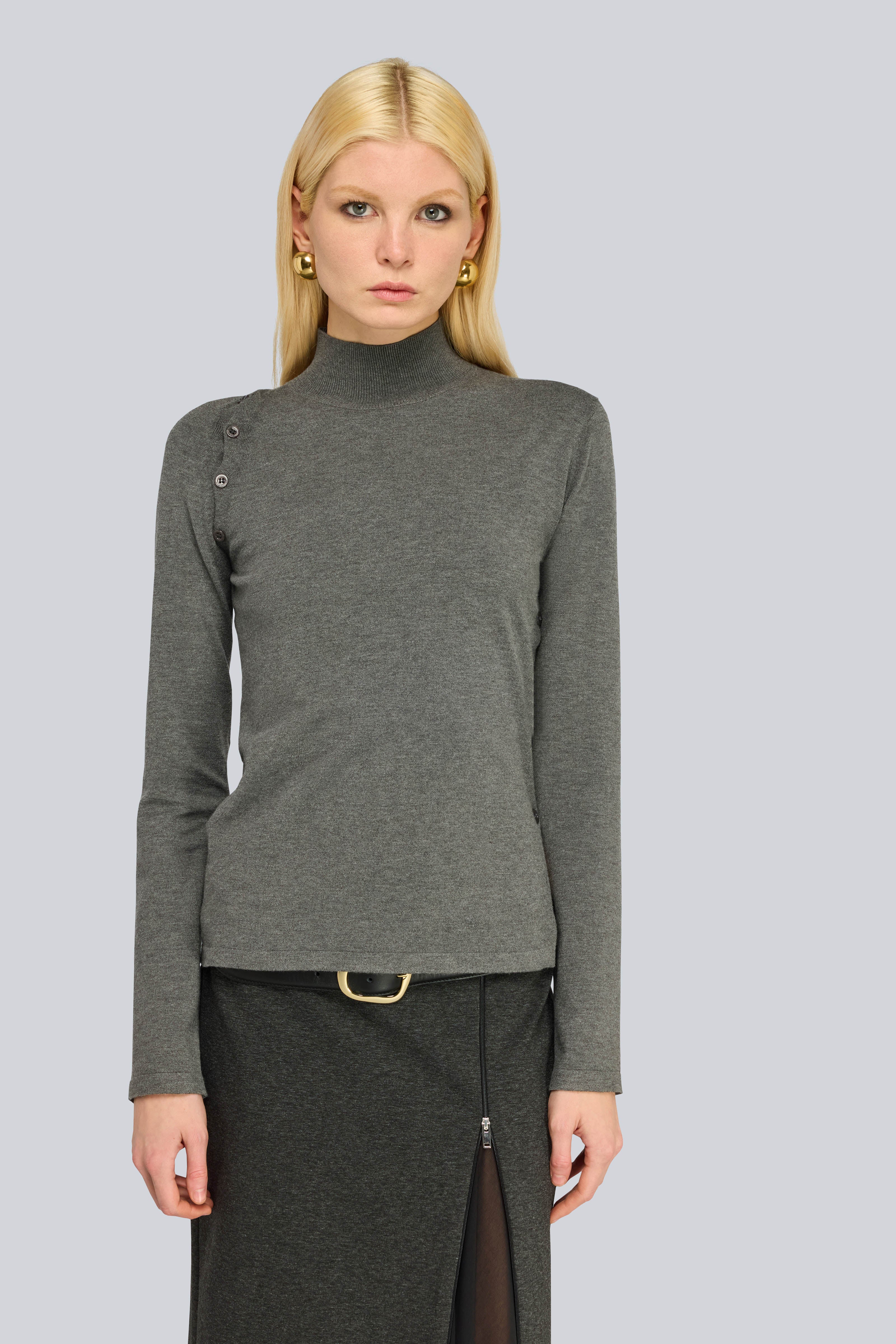 Semicouture Rhianna maglia viscosa elasticizzata antracite