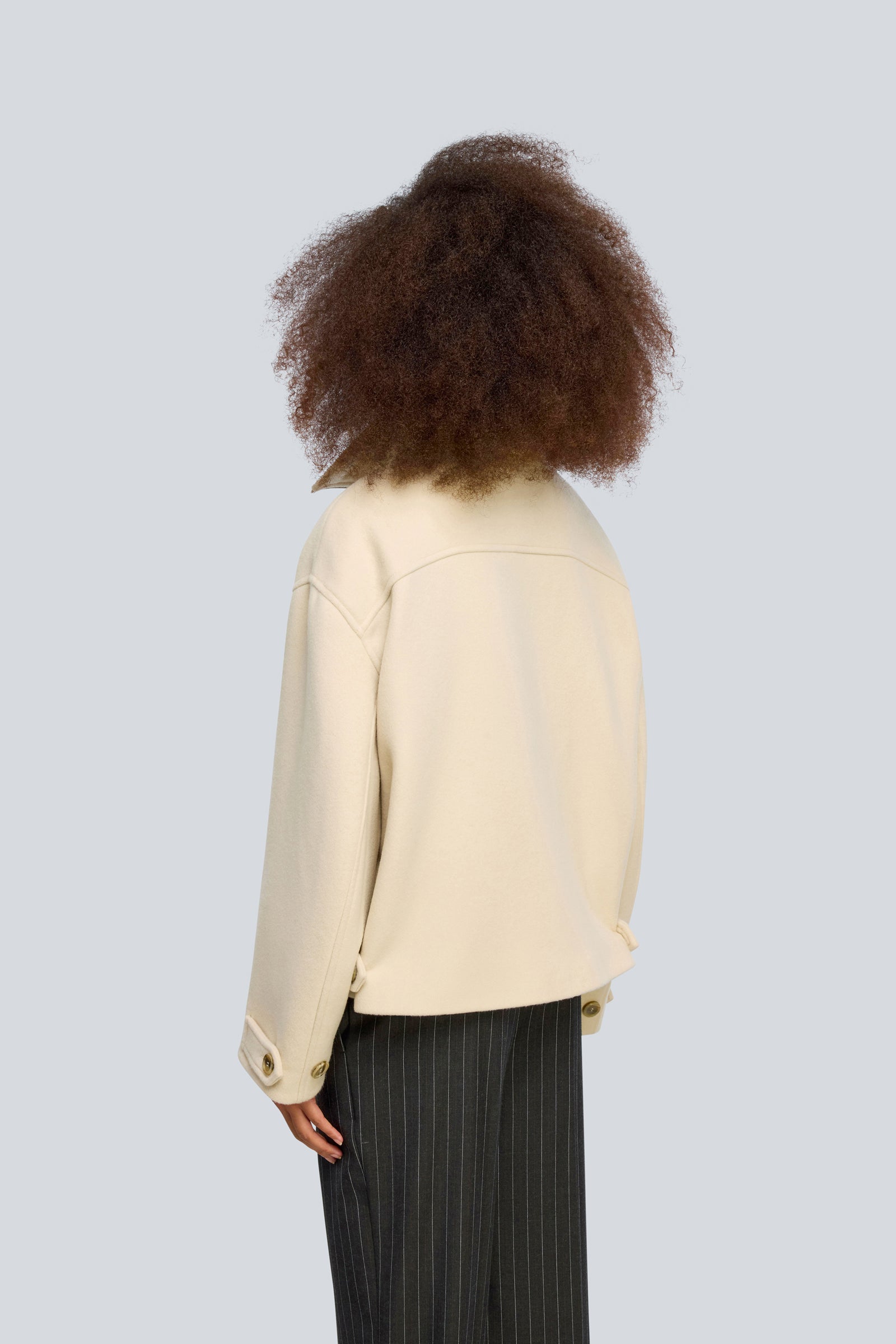 Semicouture Jeane cappotto crusca panno zip
