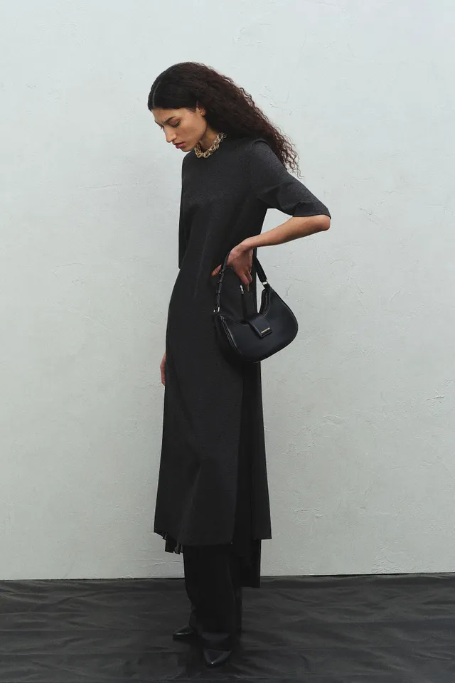 Semicouture Tammy abito punto Milano antracite ampio