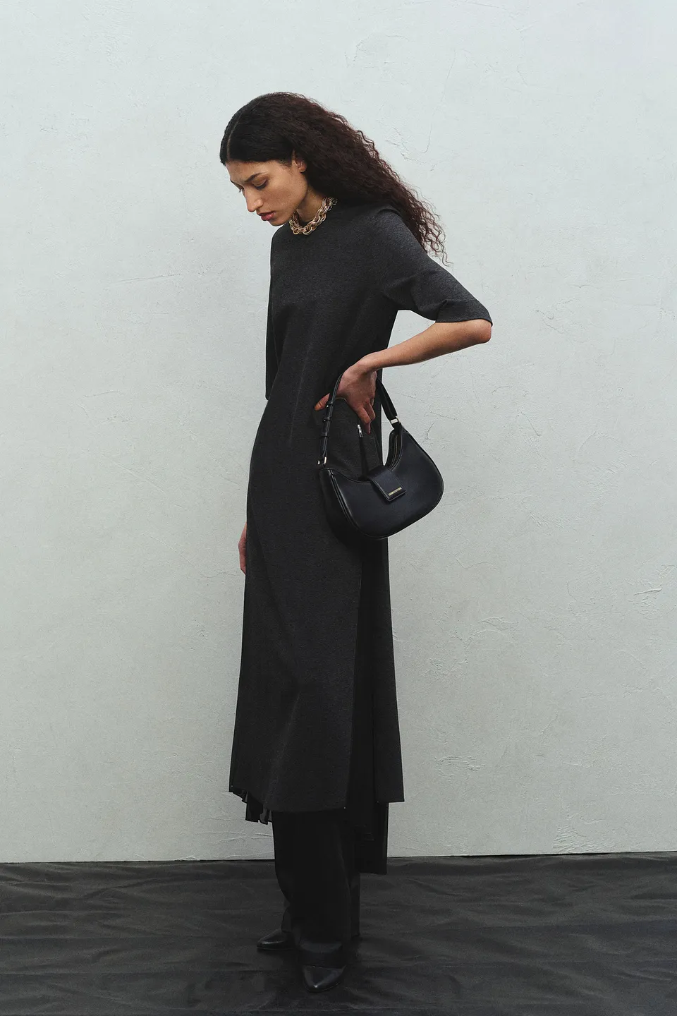 Semicouture Tammy abito punto Milano antracite ampio