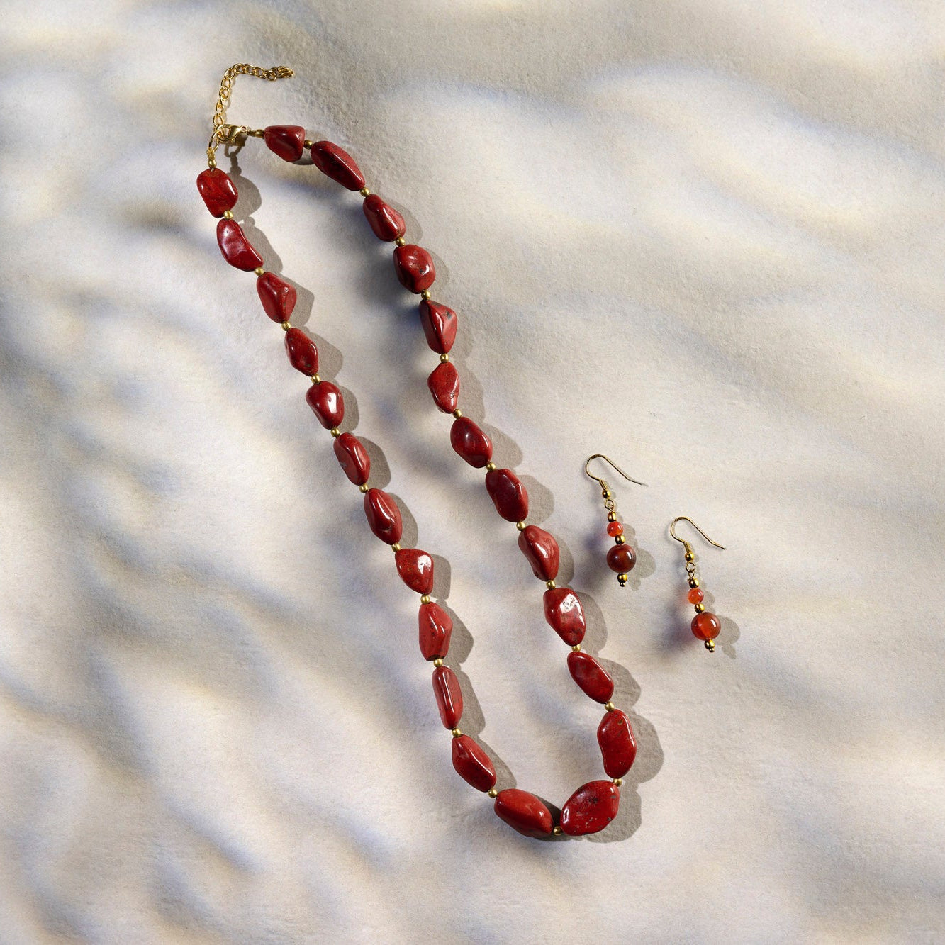 On Earth Mosqueta collana diaspro marrone 60 cm