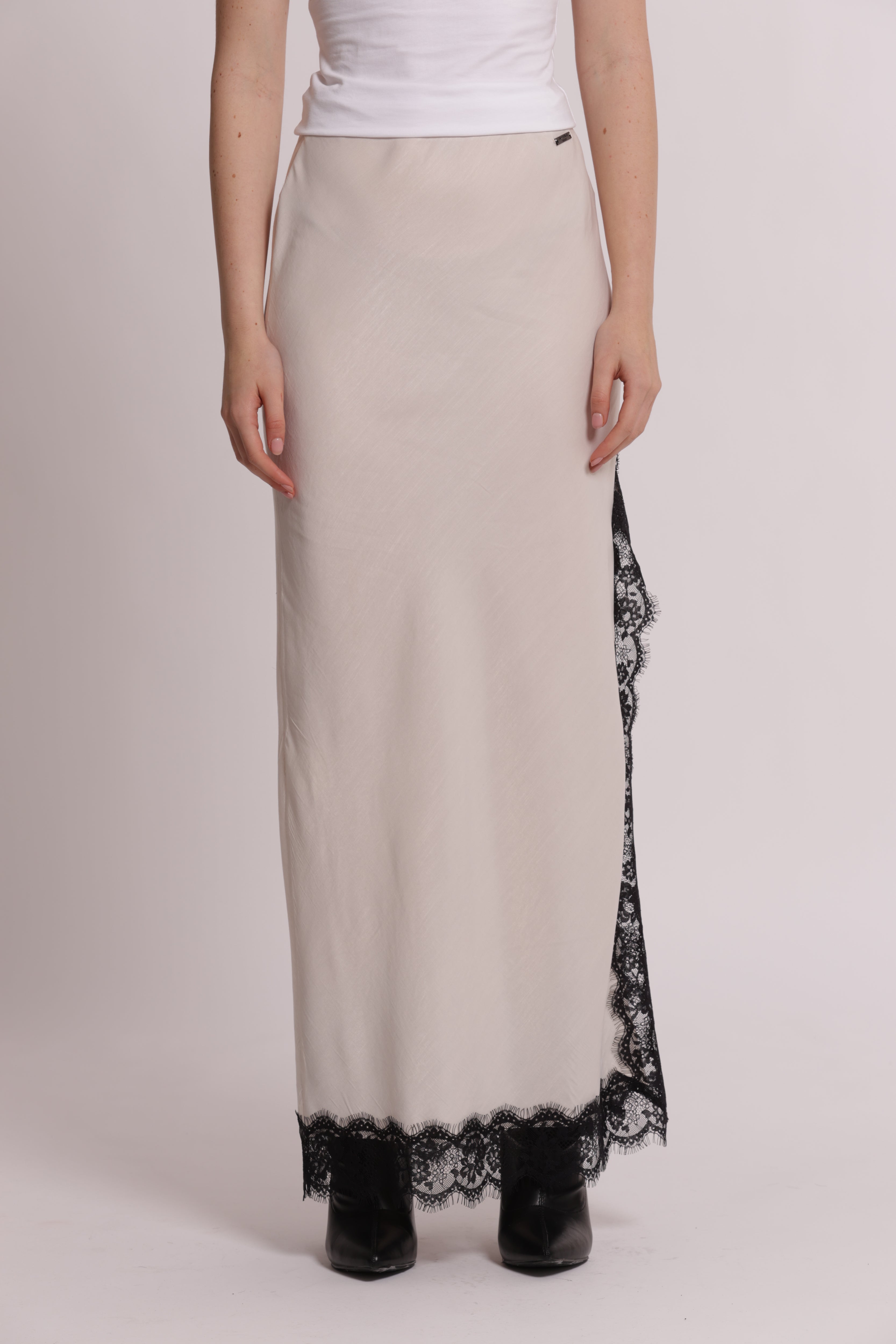 Mimi Mua Gonna Midi Spacco Pizzo gonna viscosa prugna