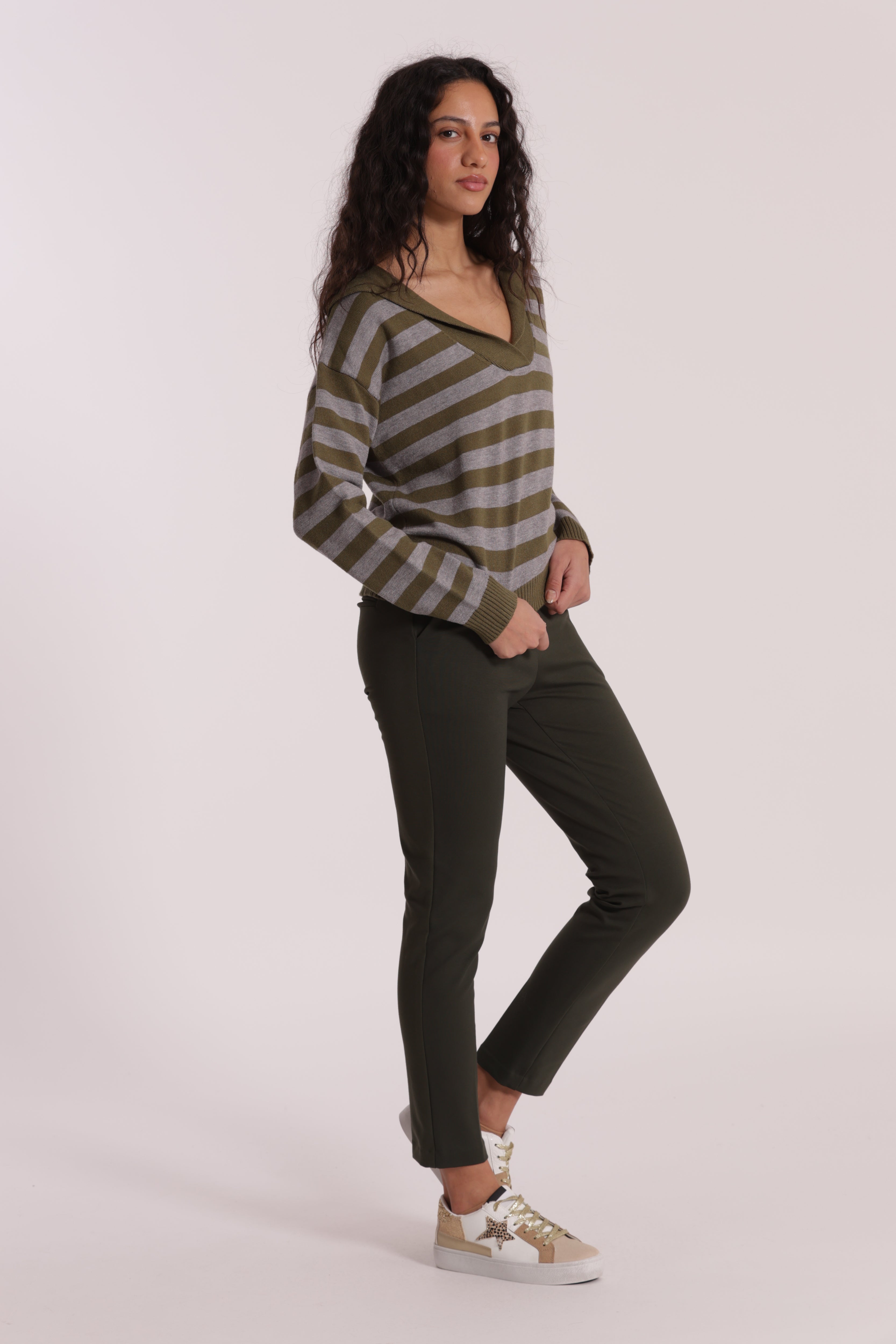 Mimi Mua Sigaretta Punto Milano pantalone nero elasticizzato